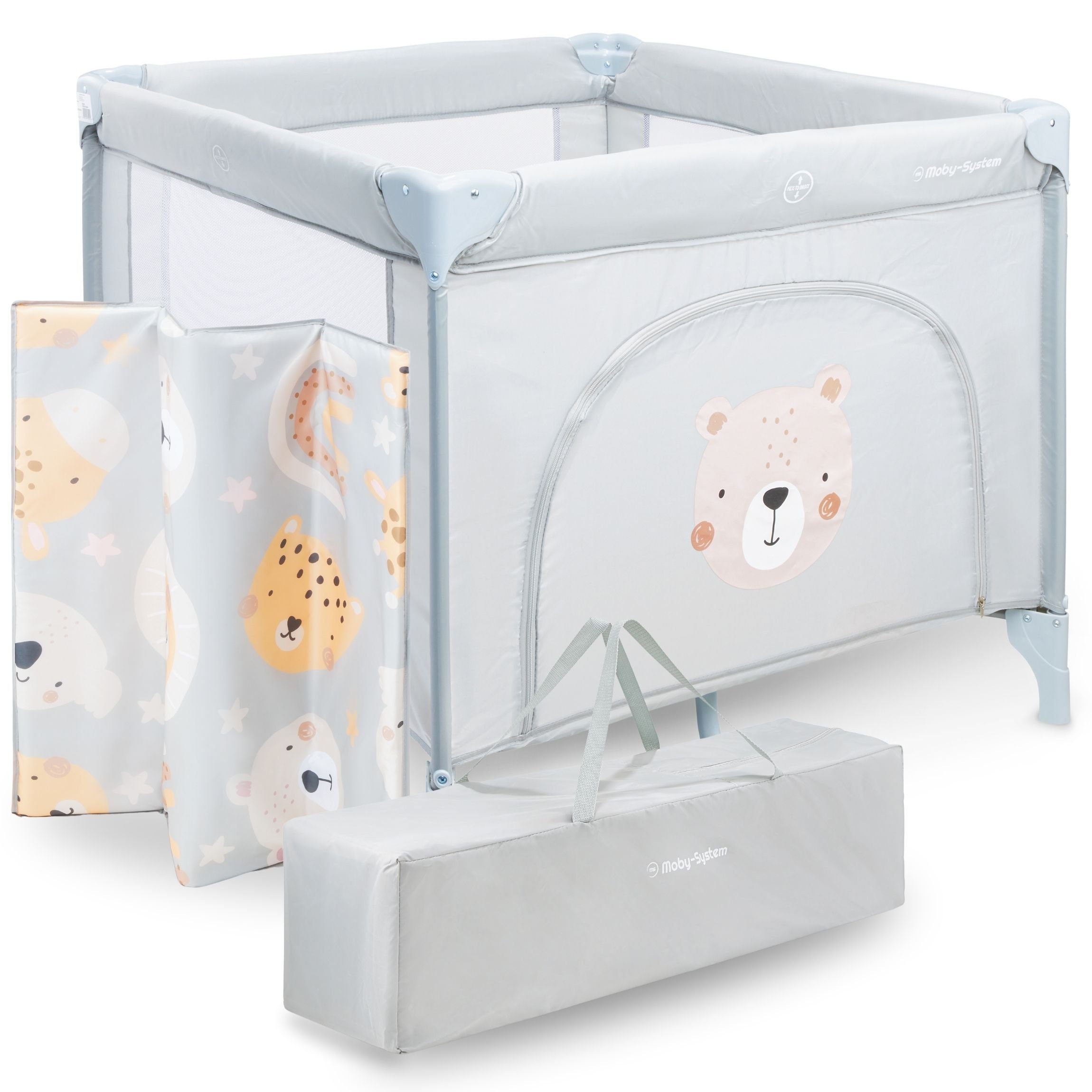 Moby-System Детские манежи Moby-System Laufstall für Kinder mit Matratze und Tragetasche