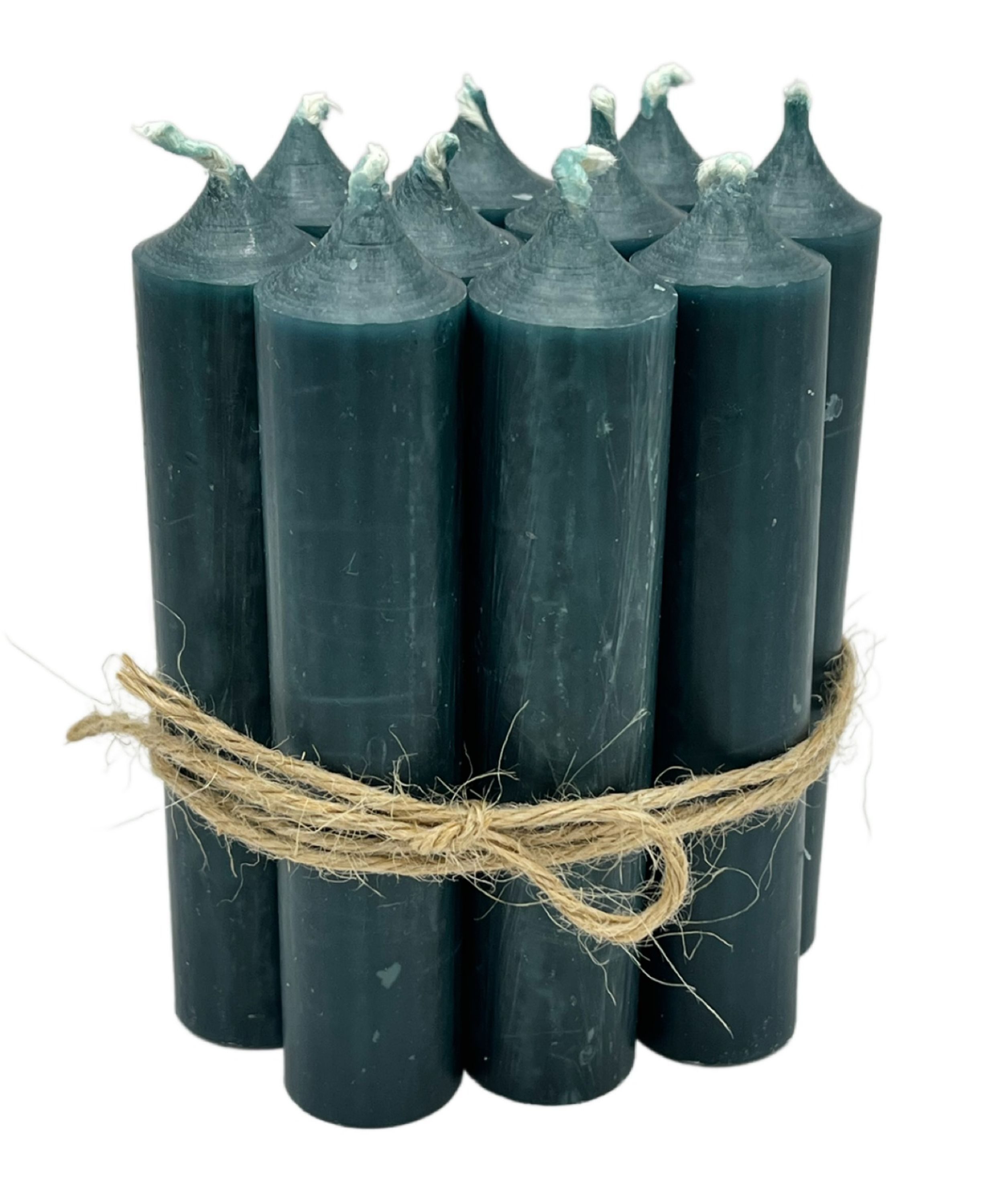 Kerzenfarm Hahn Tafelkerze (Packung, 10-tlg., Pack), Natürliche Stabkerzen 10er Set im eleganten Stil Farbe Dunkelgrün