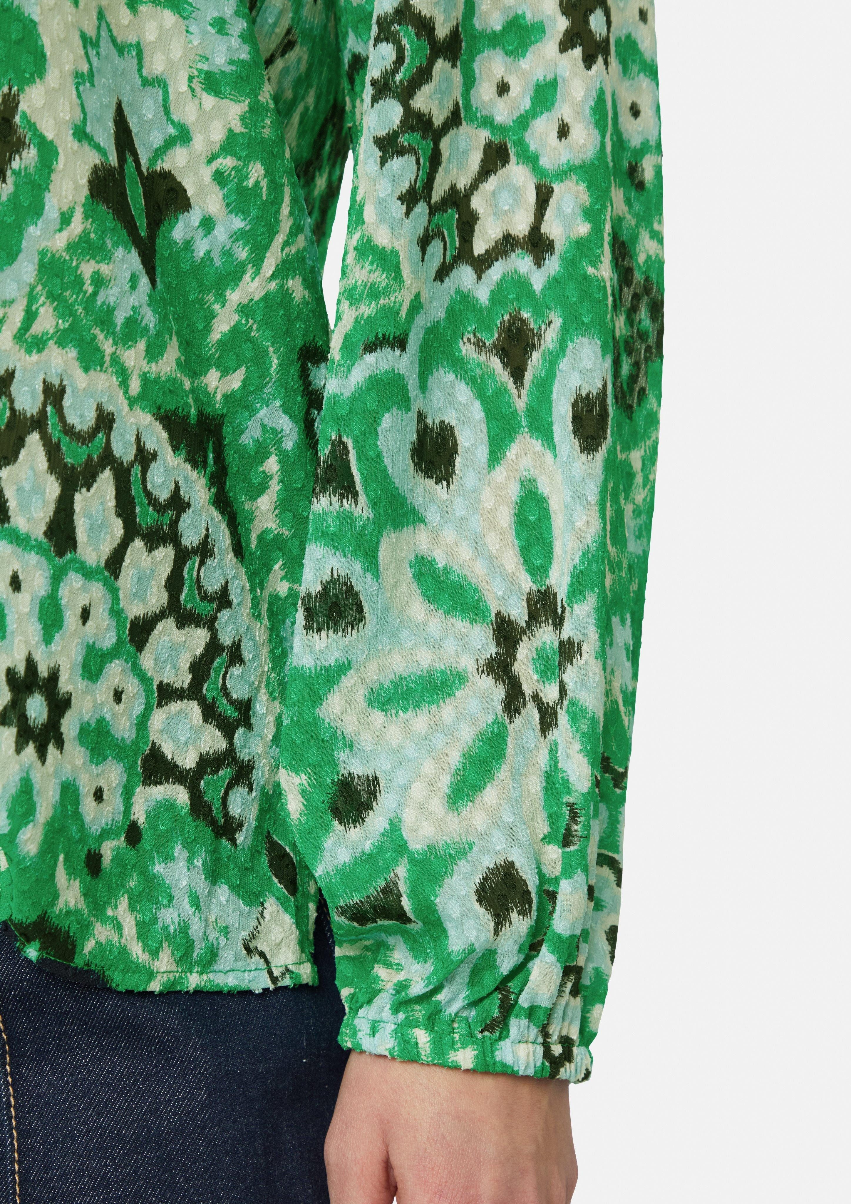 Comma Langarmbluse Strukturierte Bluse mit All-over-Print günstig online kaufen