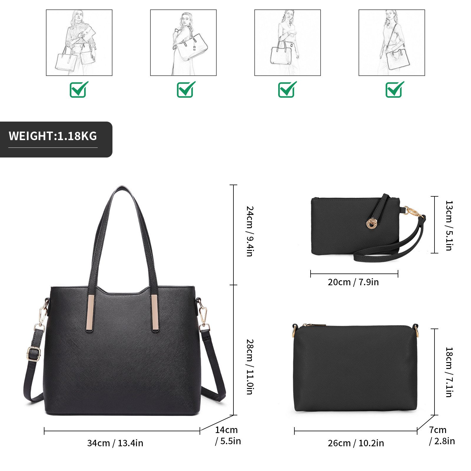 Miss Lulu Henkeltasche Miss Lulu Handtasche günstig online kaufen