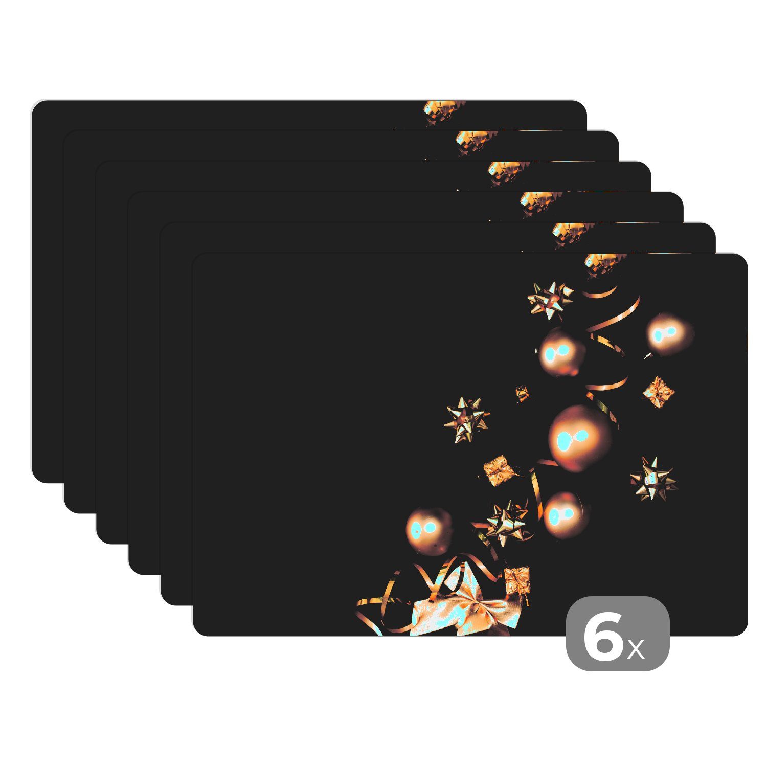 MuchoWow Platzset Weihnachten - Weihnachtsschmuck - Weihnachtskugeln, (6-St günstig online kaufen