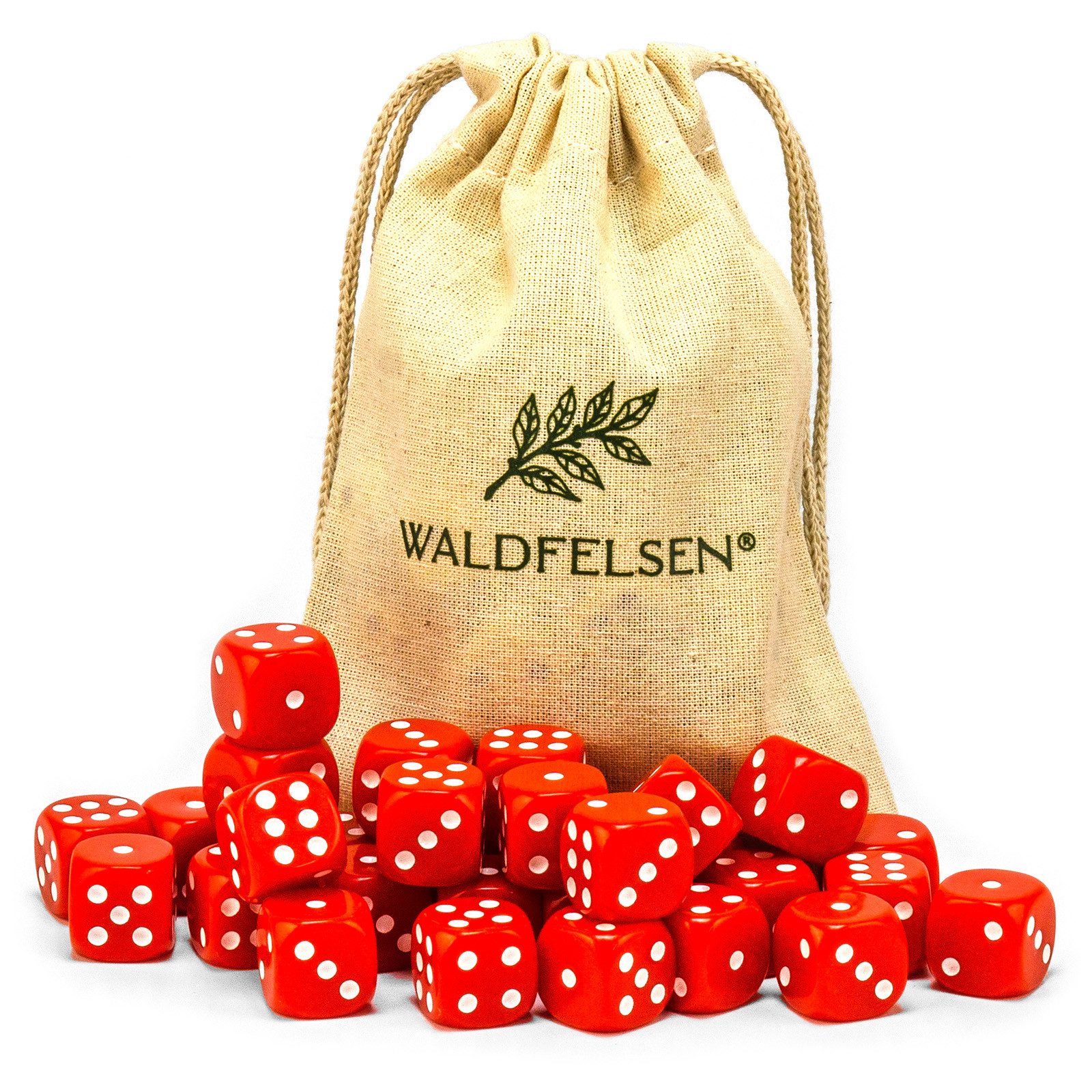 Waldfelsen Spiel – 2-50 Stk Standard Spielwürfel 16 mm Acrylwürfel Würfel bunt, Spielmaterial, Verschiedene Farben
