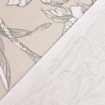 Prestigious Textiles Stoff Panama Dekostoff Baumwollstoff Linley Linen Blumenranken beige 140cm, pflegeleicht