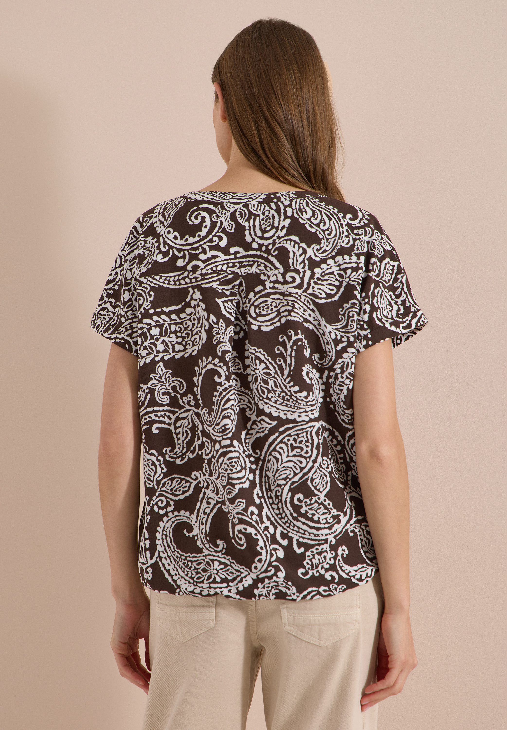CECIL Kurzarmbluse mit allover Print