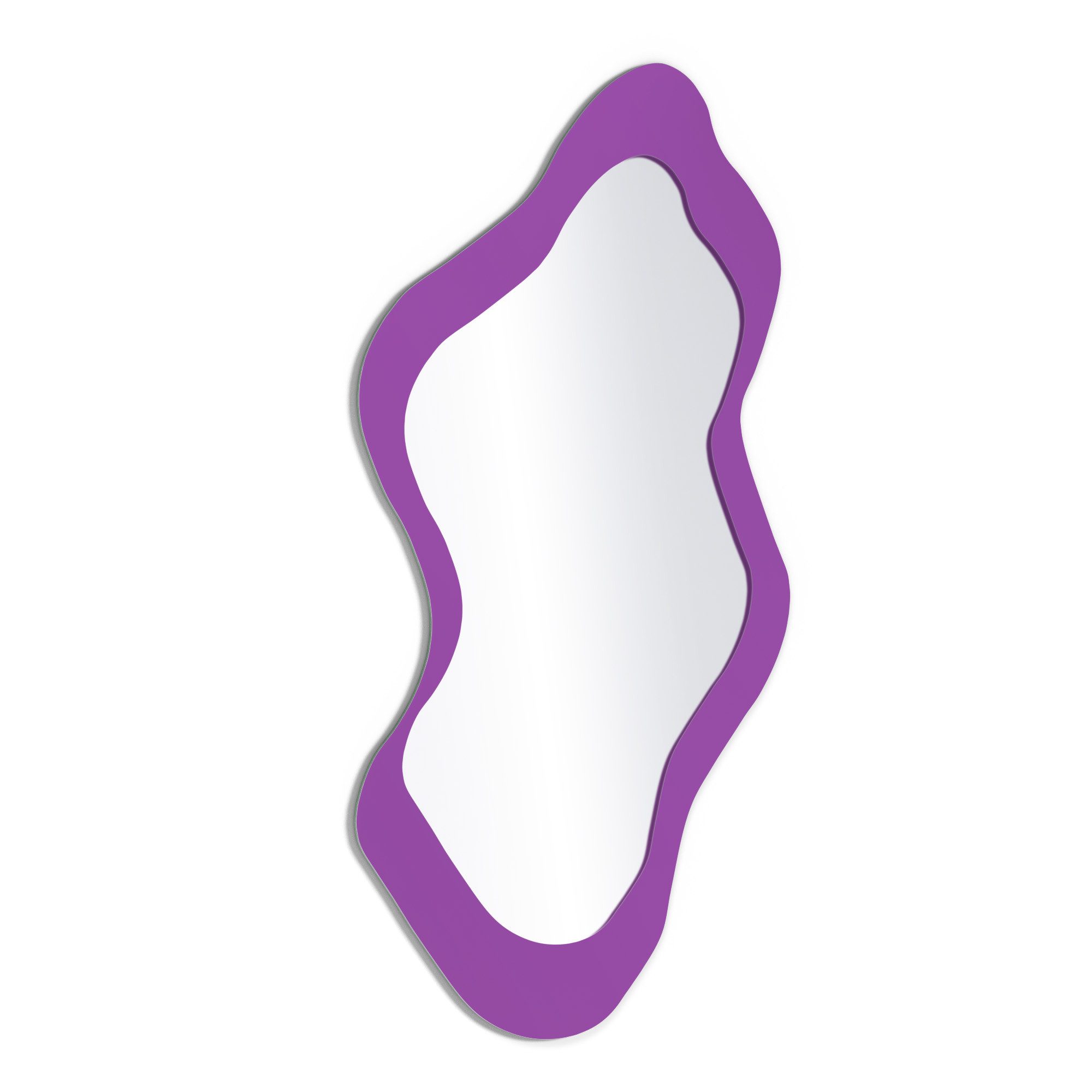 DEQORI Wandspiegel 'Unifarben - Violett', Spiegel organisch geformt selbstklebend Wand Wohnzimmer Flur groß XXL