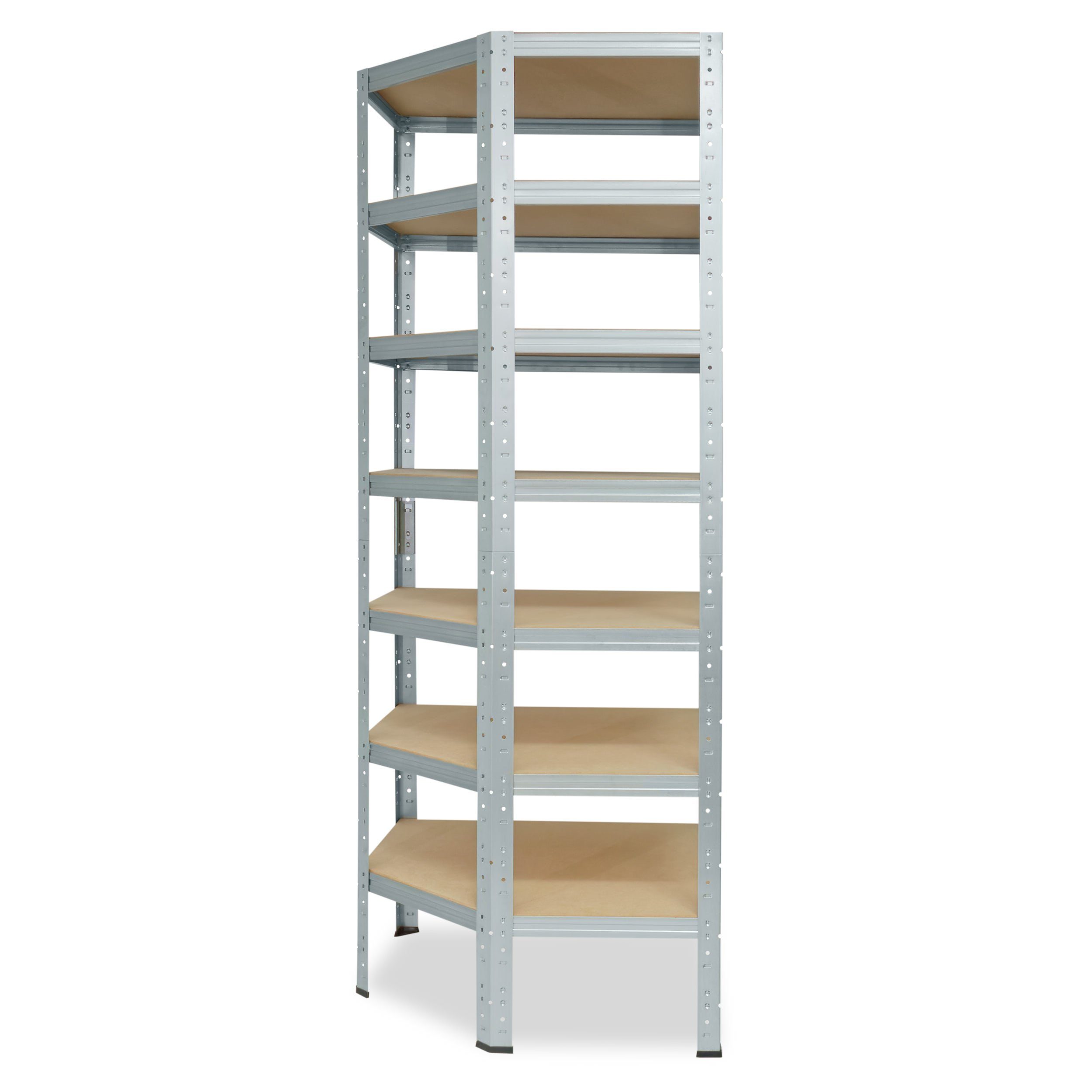 125kg 230x70x40cm stehend Böden, Garagen Corner shelfplaza 7 verzinkt, Keller Eckregal HOME, verzinkt mit Tragkraft Schwerlastregal Ecke, Eckregal Eckregal Metall Steckregal Shelf Regal