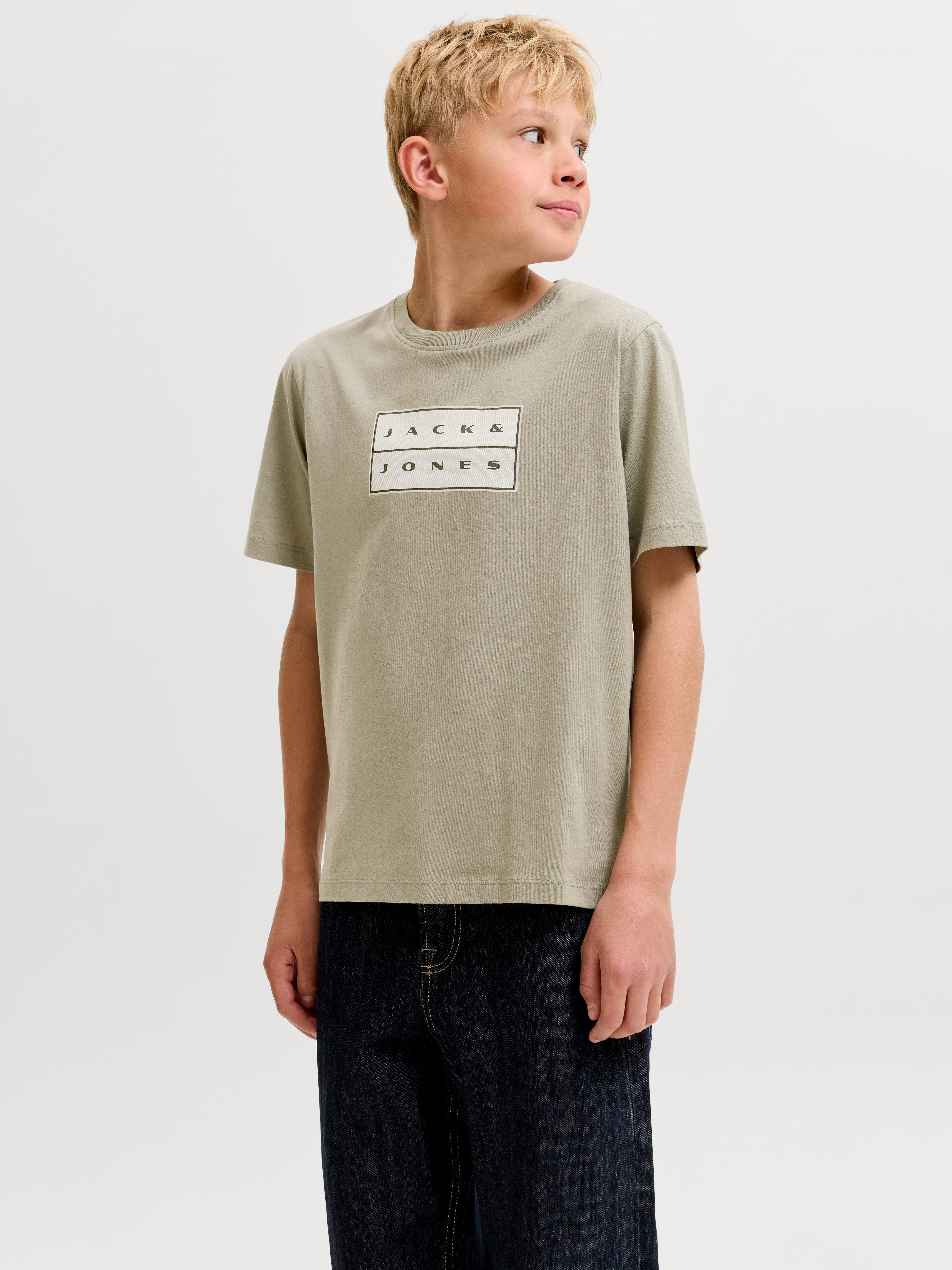 Jack & Jones Junior Rundhalsshirt JCOFUSION DOTS PRINT TEE SS CN JNR Baumwolle, normal geschnitten