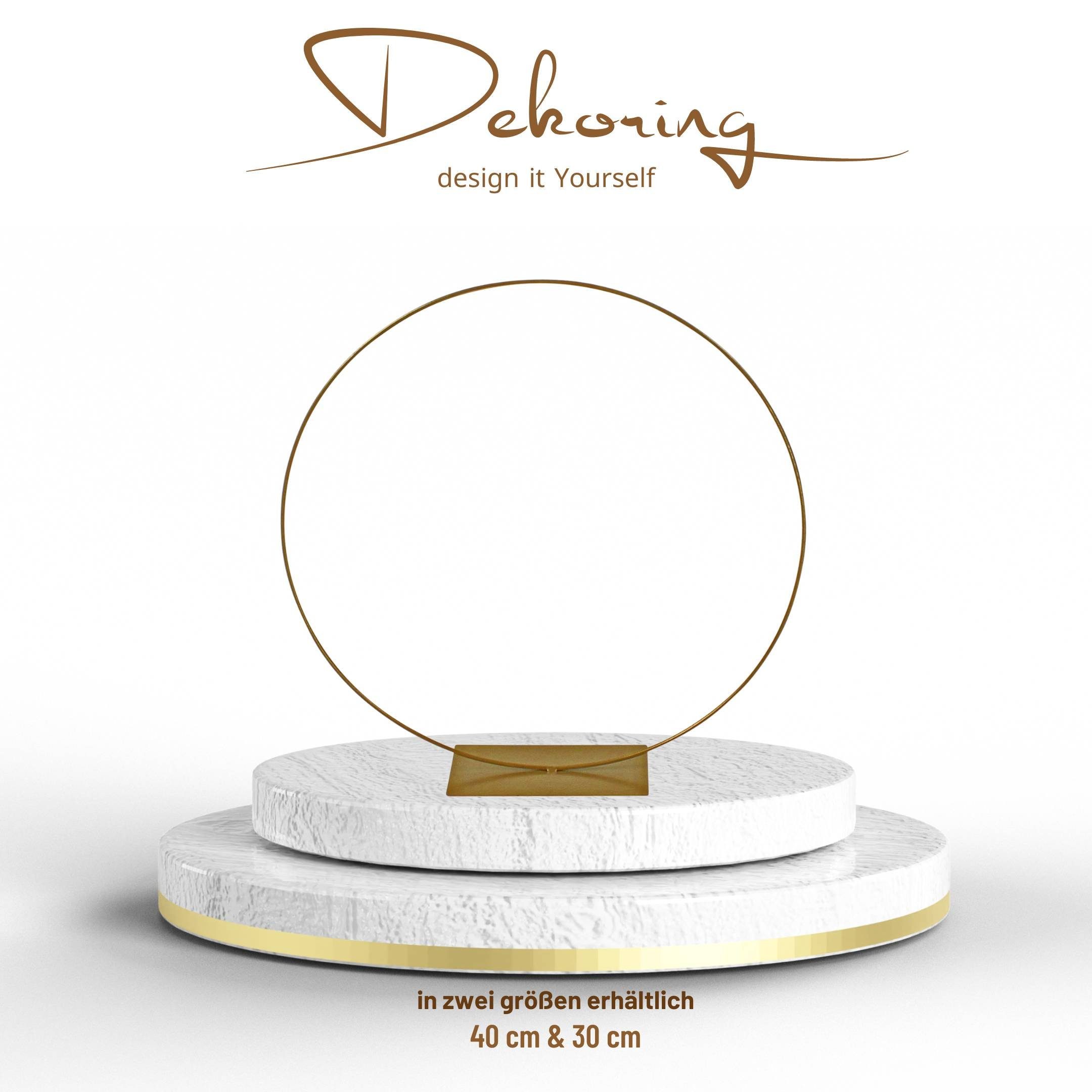 Bada Bing Dekoobjekt Dekoring Gold mit Fuß Metallring zum stellen (Gold Ø 40 cm), Moosgumminoppen zum Schutz vor Kratzern