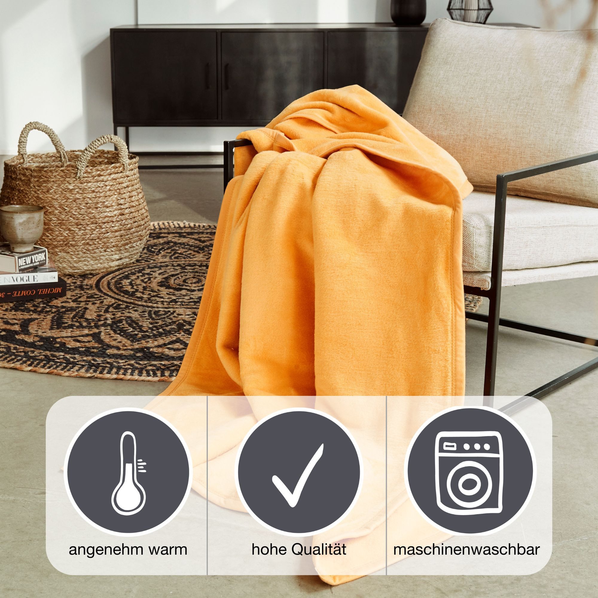 Wohndecke Luxus, IBENA, verschiedene größen, uni, kuscheldecke, premium, ma günstig online kaufen