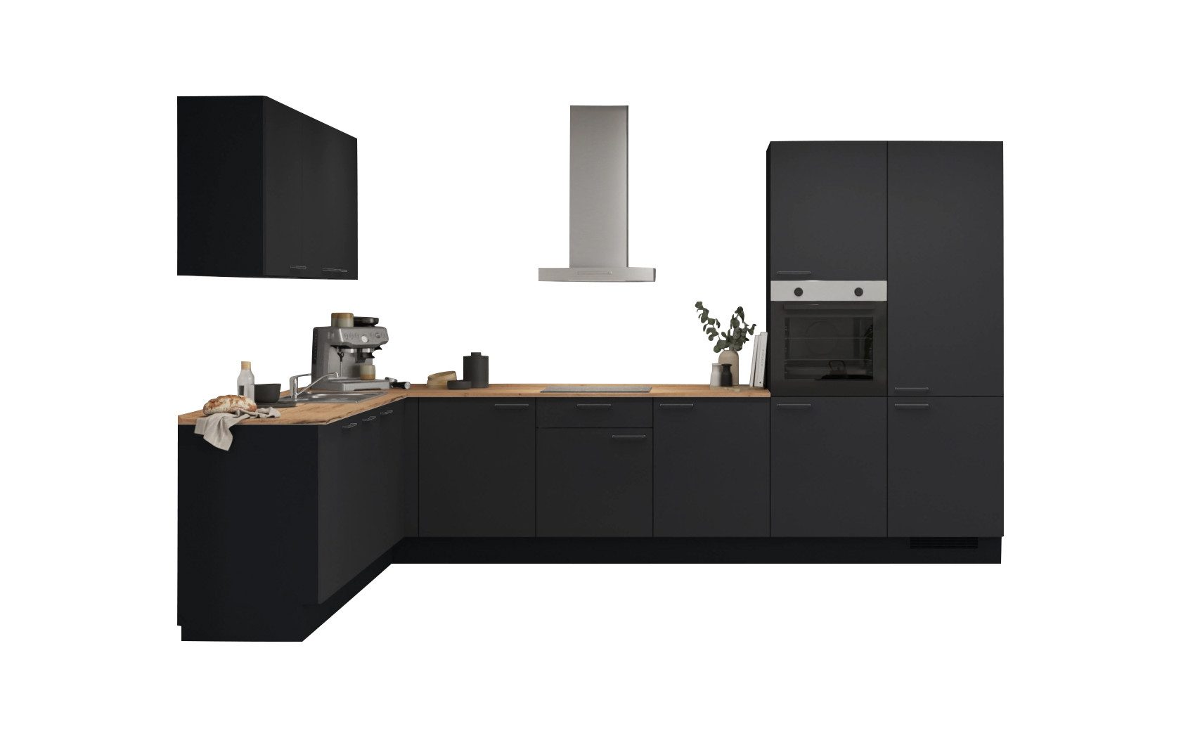 nobilia® Winkelküche Hem, individuell anpassbar, gratis Küchenplanung mit Profis, (Breite 613.2 cm), vormontiert, wahlw. mit E-Geräten, inkl. Lieferung