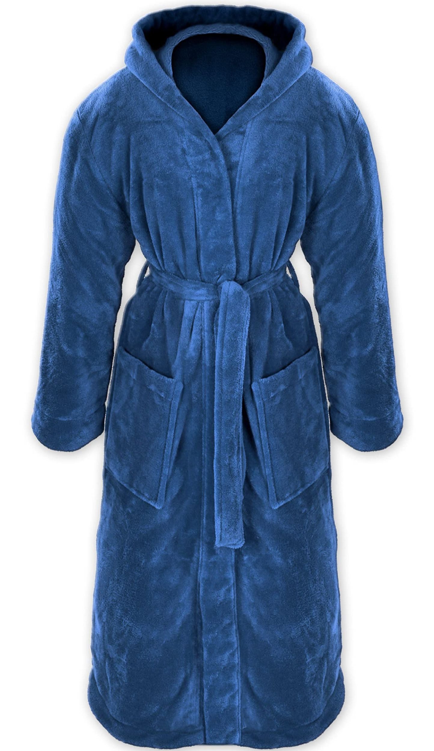 Gräfenstayn Unisex-Bademantel Kuschelfleece Bademantel Kapuze Flanell günstig online kaufen