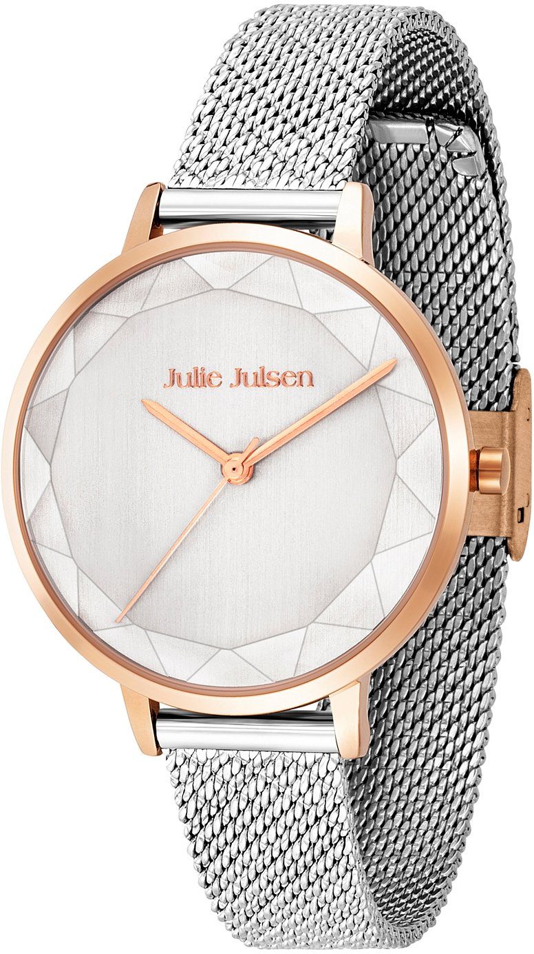 Julie Julsen Quarzuhr Beauty Rosé Silver, auch JJW1176RGSME-SET, - Geschenk 2-tlg., Spiegel), mit ideal Geschenkset (Set, Uhr als