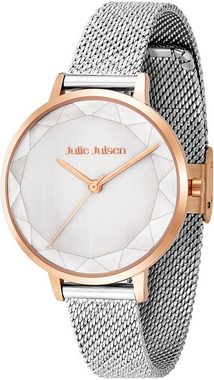 Julie Julsen Quarzuhr Beauty Rosé Silver, JJW1176RGSME-SET, (Set, 2-tlg., Geschenkset - Uhr mit Spiegel), Armbanduhr, Damenuhr, ideal auch als Geschenk, vergoldet
