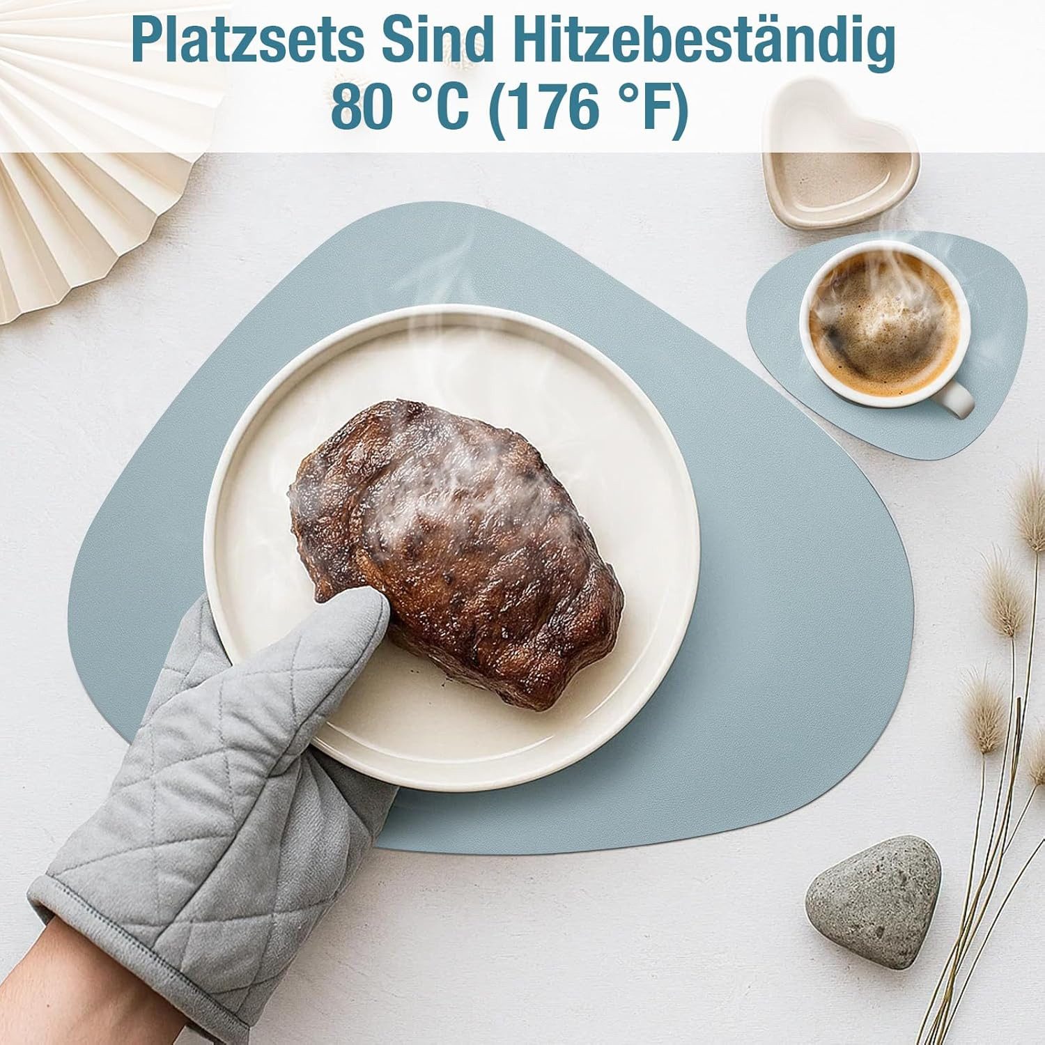 Youyijia Platzset 6er Set Tischset aus Leder-Imitat, Starke rutschfeste – Bild 3 von 5