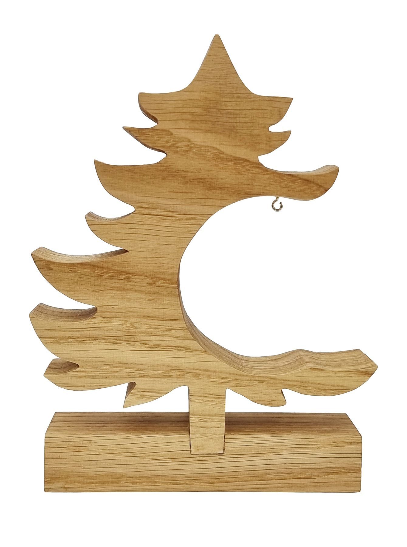 ERST-HOLZ Dekoobjekt Dekobaum Dekoweihnachtsbaum Baum mit Kleinen Haken Eichenholz