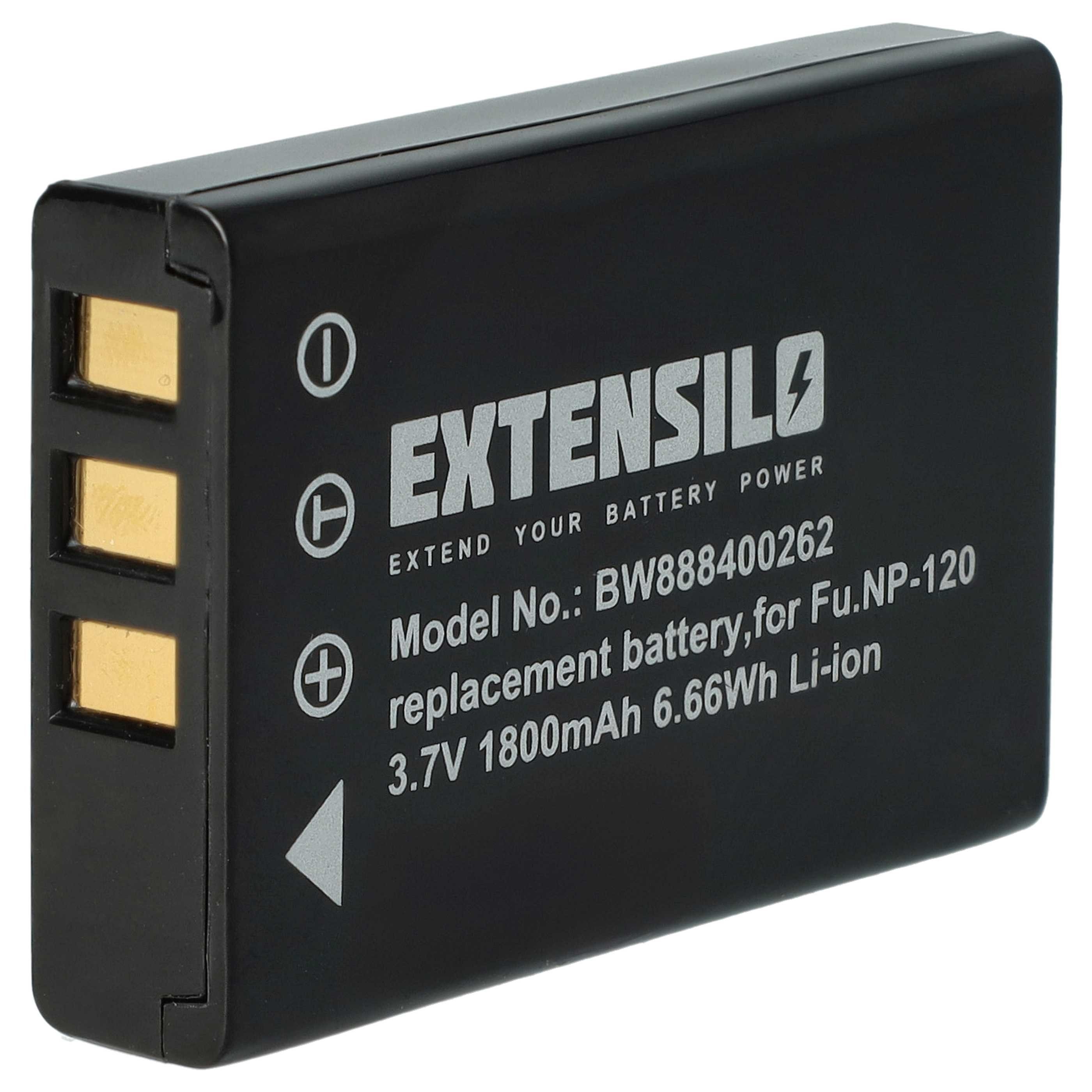Extensilo Akku Ersatz für Fuji Fujifilm NP-120 für Digitalkamera / Kamera / Foto Kamera-Akku Akku Li-Ion 1800 mAh (3,7 V, 1 St), Leistungsfähiger Austausch-Akku für Digitalkamera, Spiegelreflexkamera
