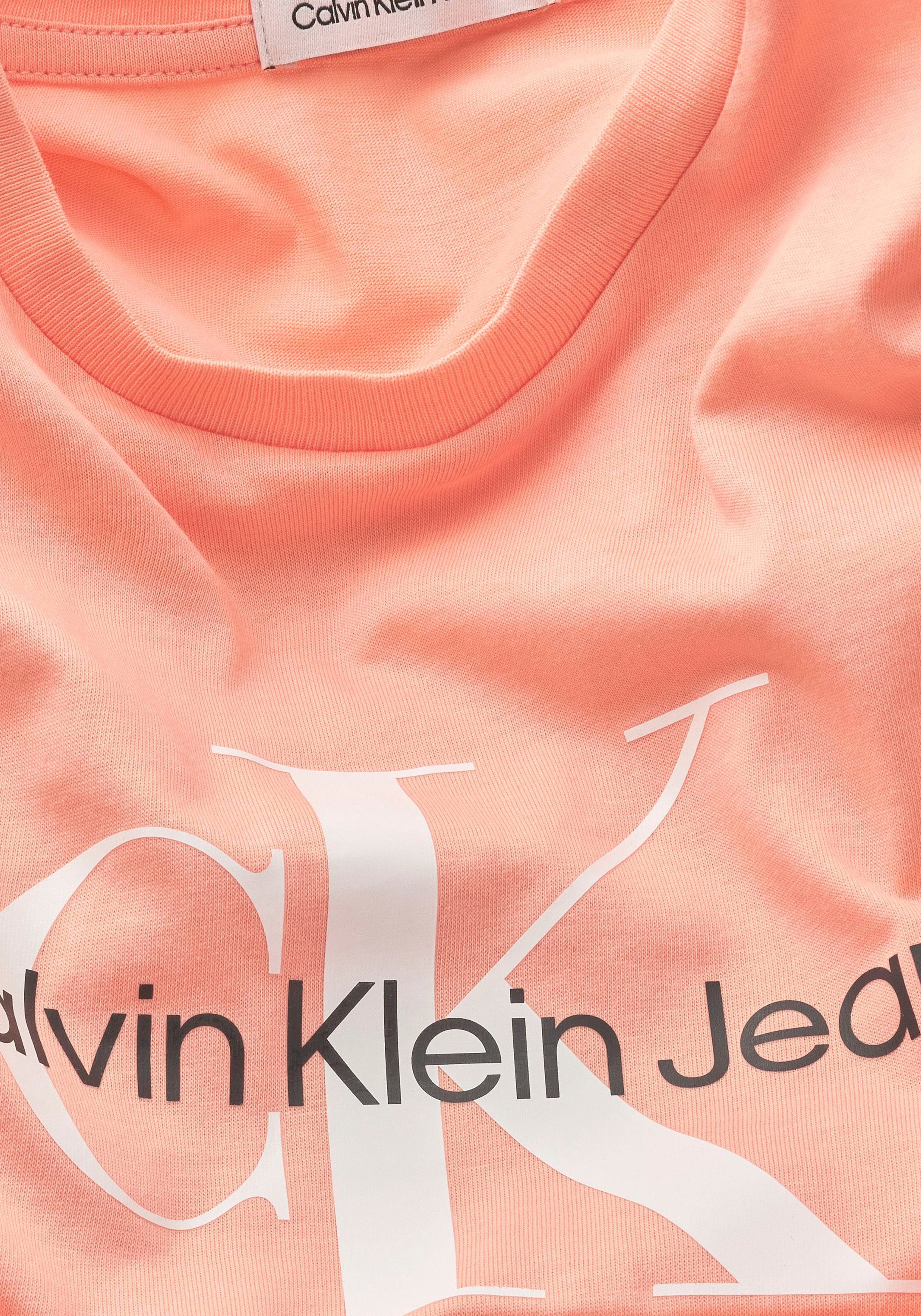 Calvin Klein Jungen Junior LOGO MiniMe,für Jeans Kinder hellorange T-Shirt Kids MONOGRAM T-SHIRT Mädchen und