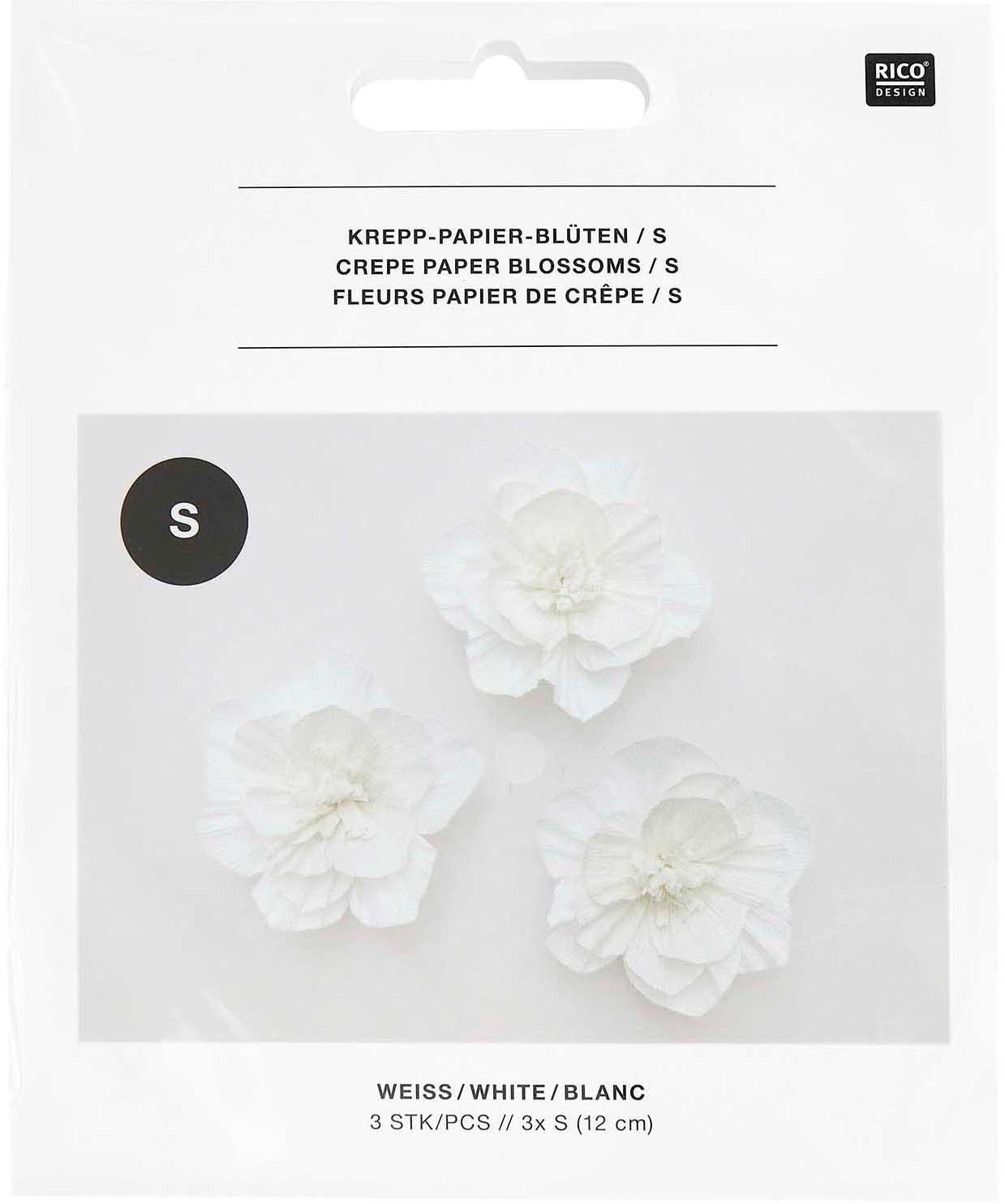 Rico Design Бумагаdekoration Krepppapier-Blüten, 3 Stück