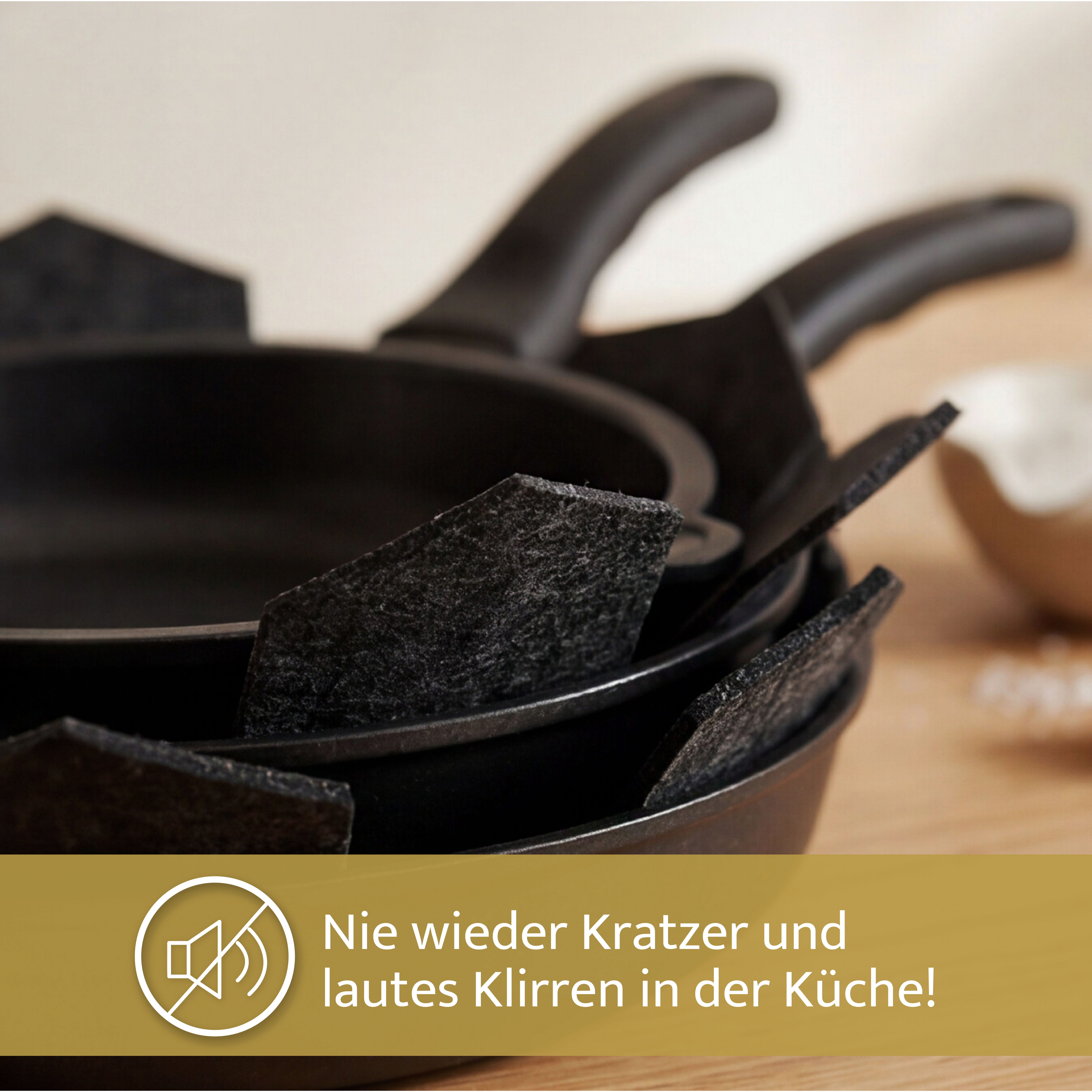 Lavea Pfannenschoner Topfschoner 5er & 10er-Set aus Filz – Dunkelgrau, 38 cm, 3 mm Dicke, Zubehör für alle Töpfe oder Pfannen geeignet, 5-tlg., Topfuntersetzer  – Bild 4 von 5