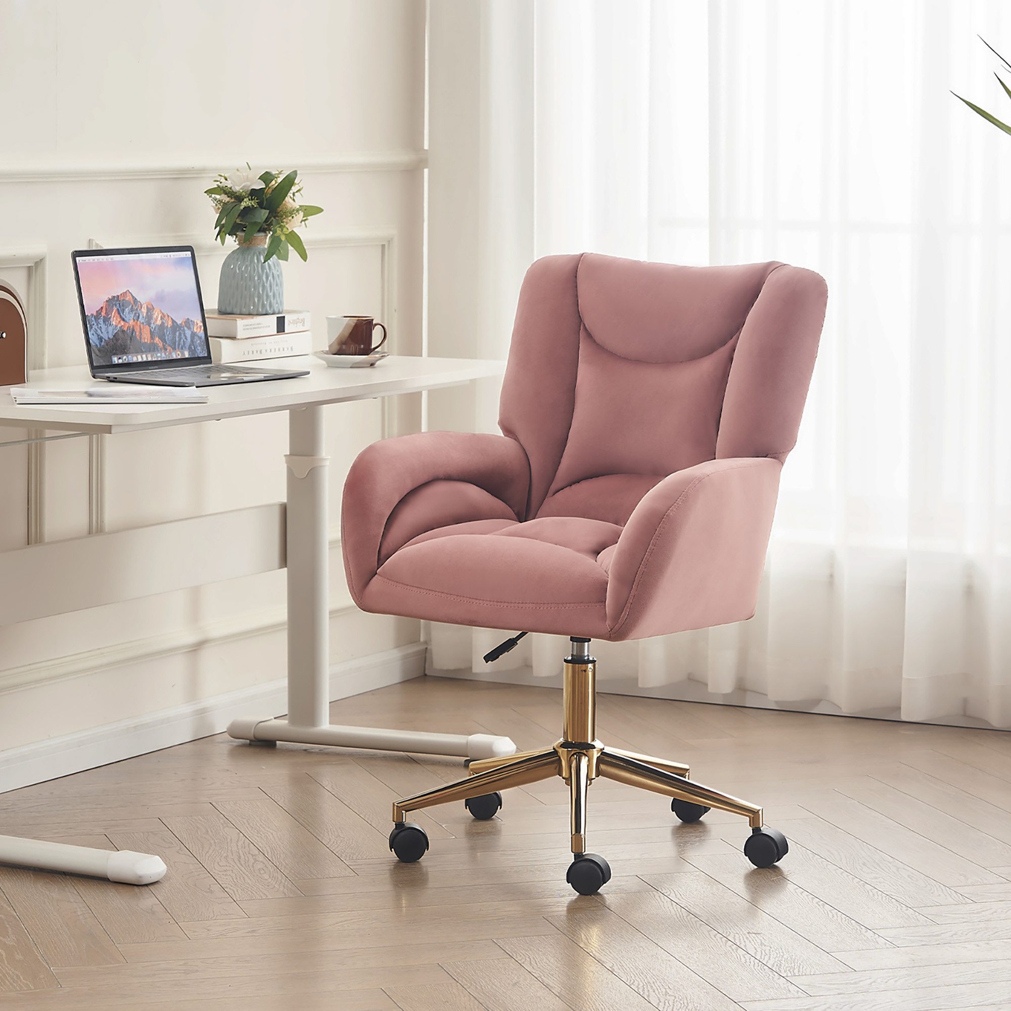 MODFU Stuhl Höhenverstellbarer Drehstuhl,Relaxsessel,mit goldenen Beinen günstig online kaufen