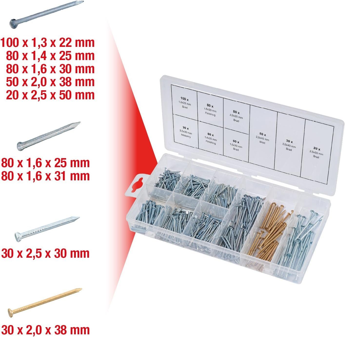 Tools 550-teiliges KS Nagelsortiment DOTMALL Nagelpflege-Set