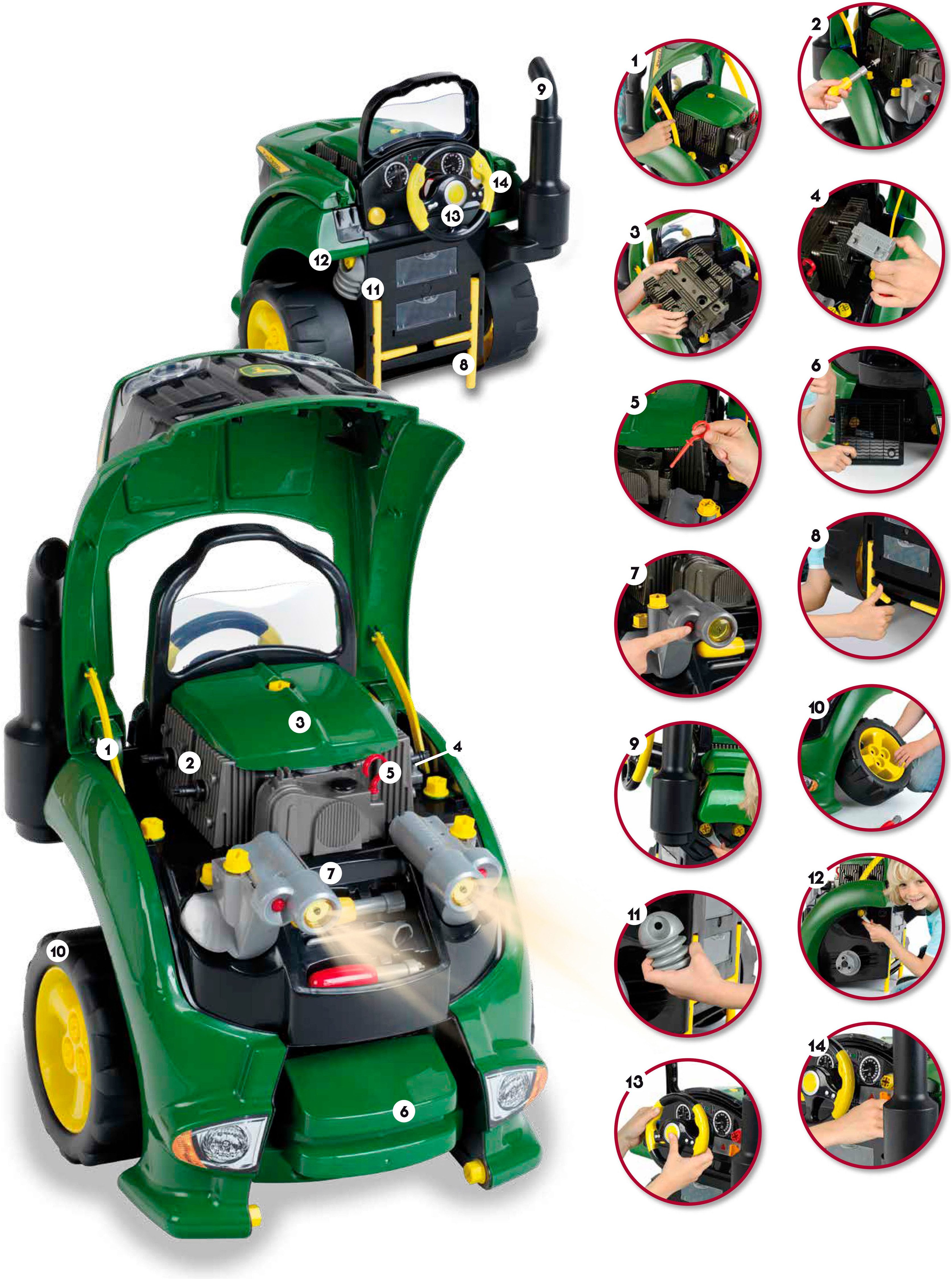 Klein Kinder-Montagetraktor John Deere Tractor Engine