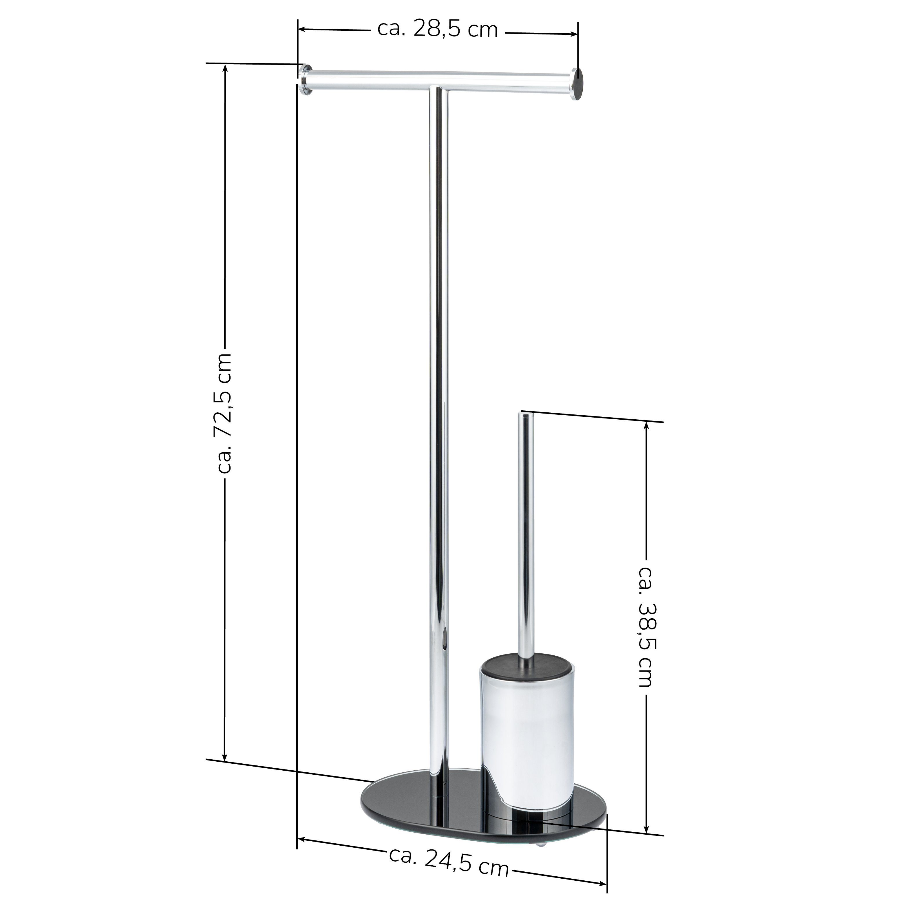 WC-Bürste, (Komplett-Set) Rollenhalter, WC-Garnitur Glasso, 3in1, bremermann bremermann Stand-WC-Garnitur mit Badezimmer,