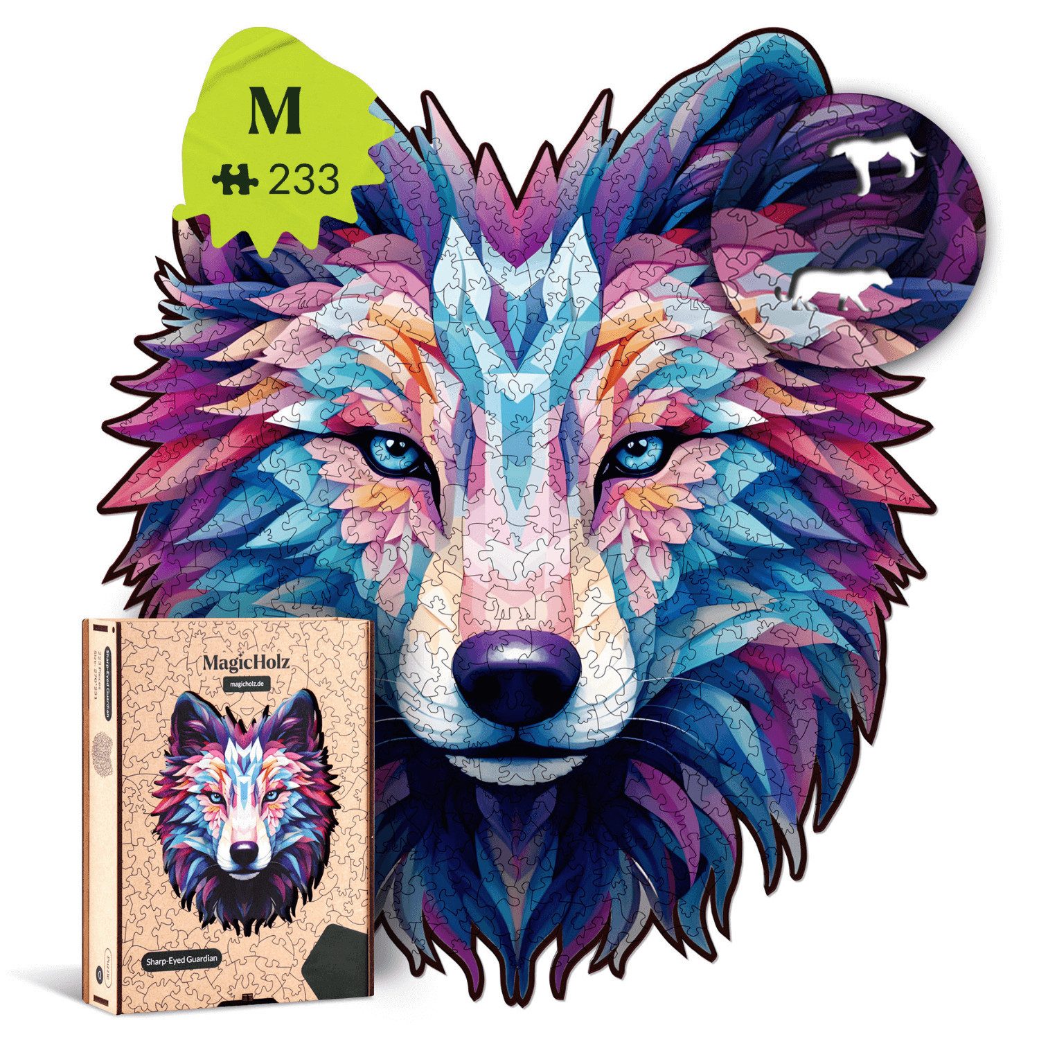 MagicHolz Puzzle MagicHolz Sharp-Eyed Guardian Wolf Holzpuzzle, 233 Puzzleteile