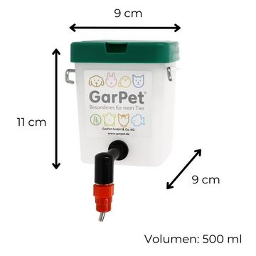 GarPet Wasserspender Nippeltränke Wassertränke mit Haltebügel 500 ml 0.5 l