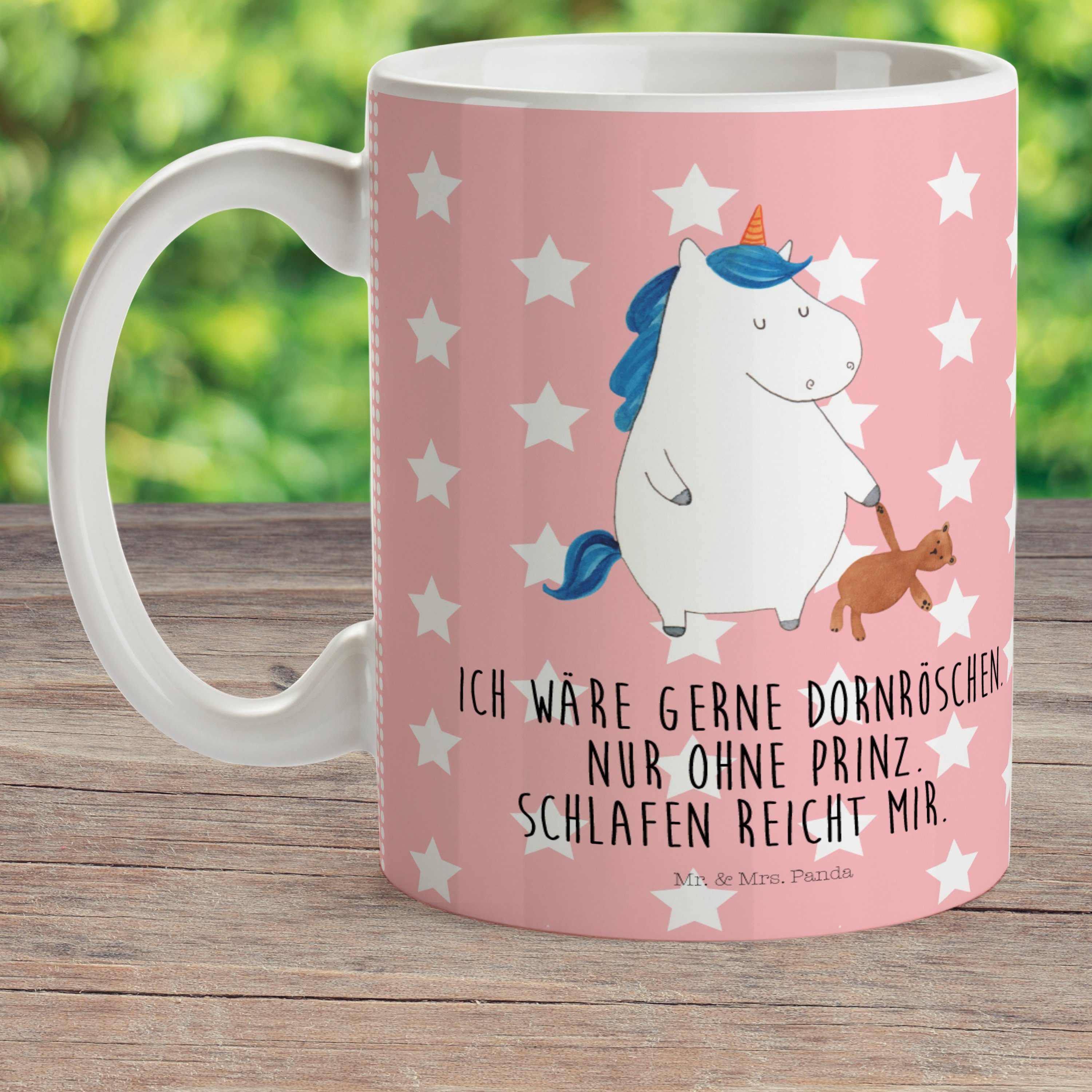 Einhorn & Träumen, - Geschenk, Teddy Pastell - Kinderbecher Mrs. Mr. Panda Rot Freundin, Kunststoff Kinderbech,