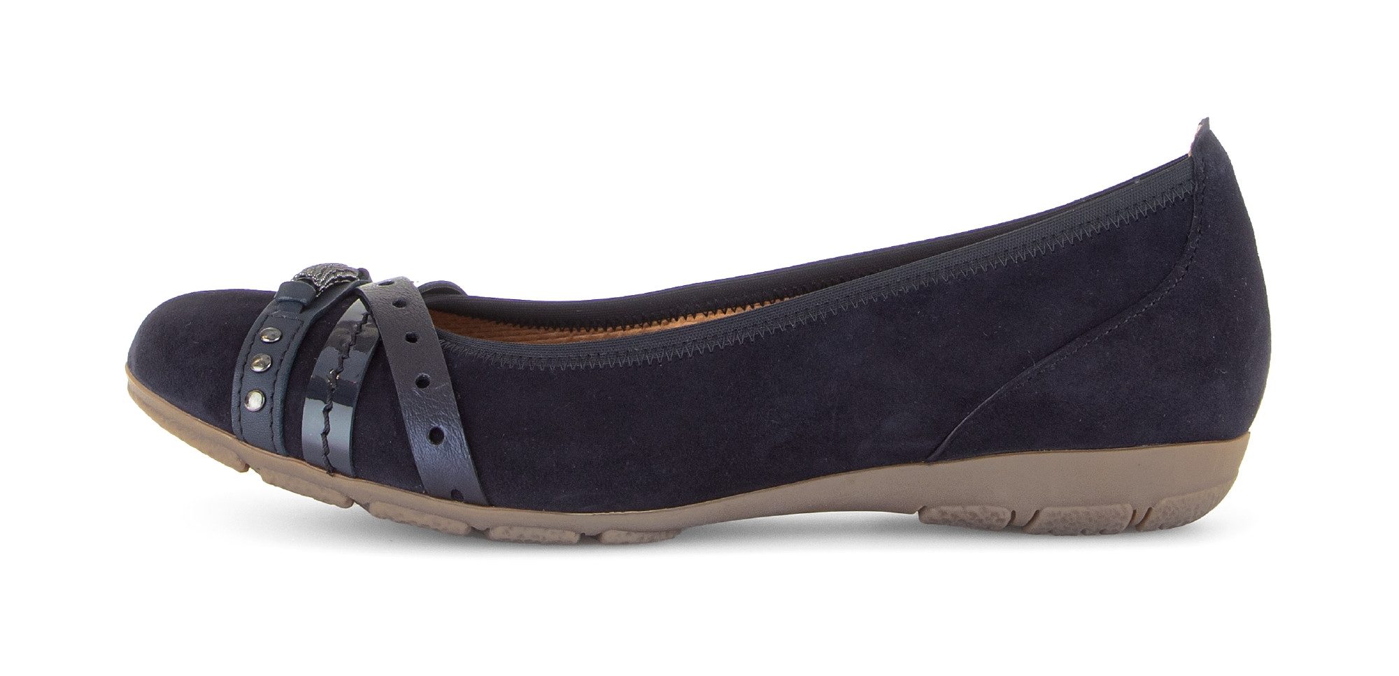 Gabor Ballerina Businessschuh, Schlupfschuh mit Zierelementen in Metallicoptik