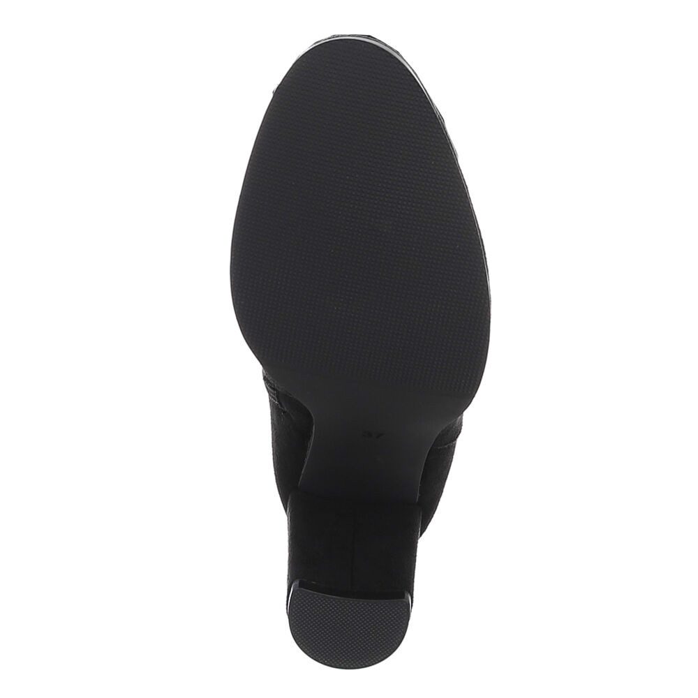 Ital-Design Eleganter Stretch-Stiefel mit Blockabsatz für Damen Stiefel (90827557) Blockabsatz Stiefel in Schwarz