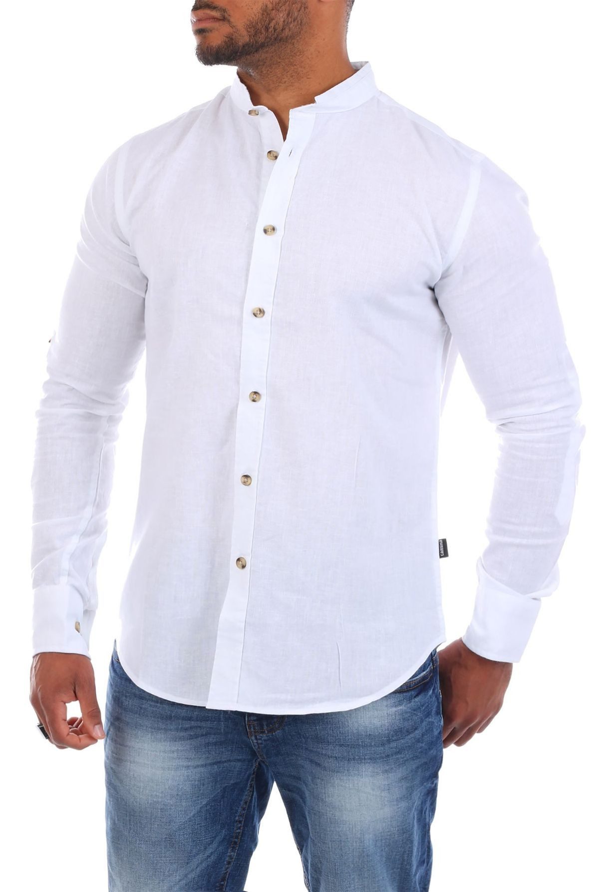 CARISMA Langarmhemd Herren Leinen Baumwoll Mix Hemd 8389 Regular Langarm St günstig online kaufen