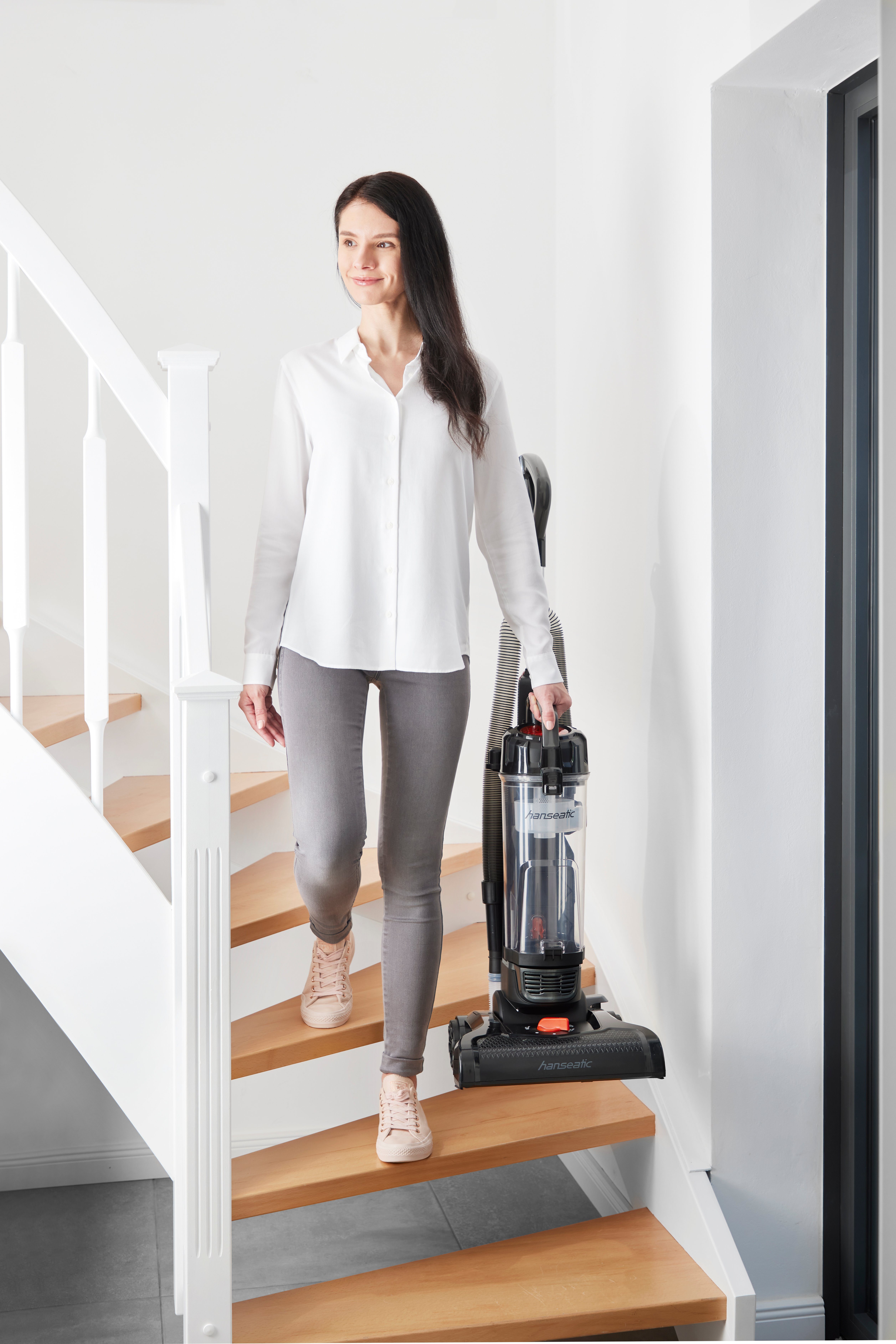 Hanseatic Bürstsauger Auf Knopfdruck leerbar, Freistehfunktion, 400 W, 400 W, beutellos, beutelloser Staubbehälter mit Füllanzeige