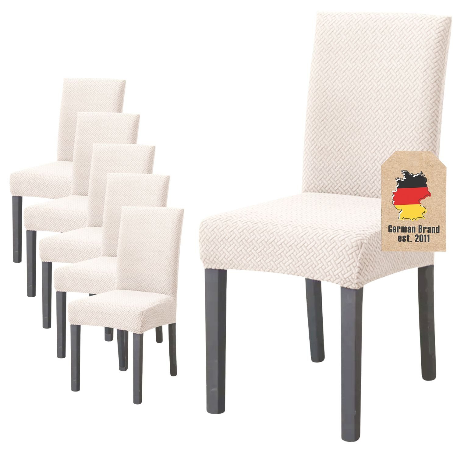 Intirilife Stuhlhusse, Stuhlbezug GEMUSTERT - 38 - 45 cm Sitzfläche und 45 - 65 cm Lehnenhöhe