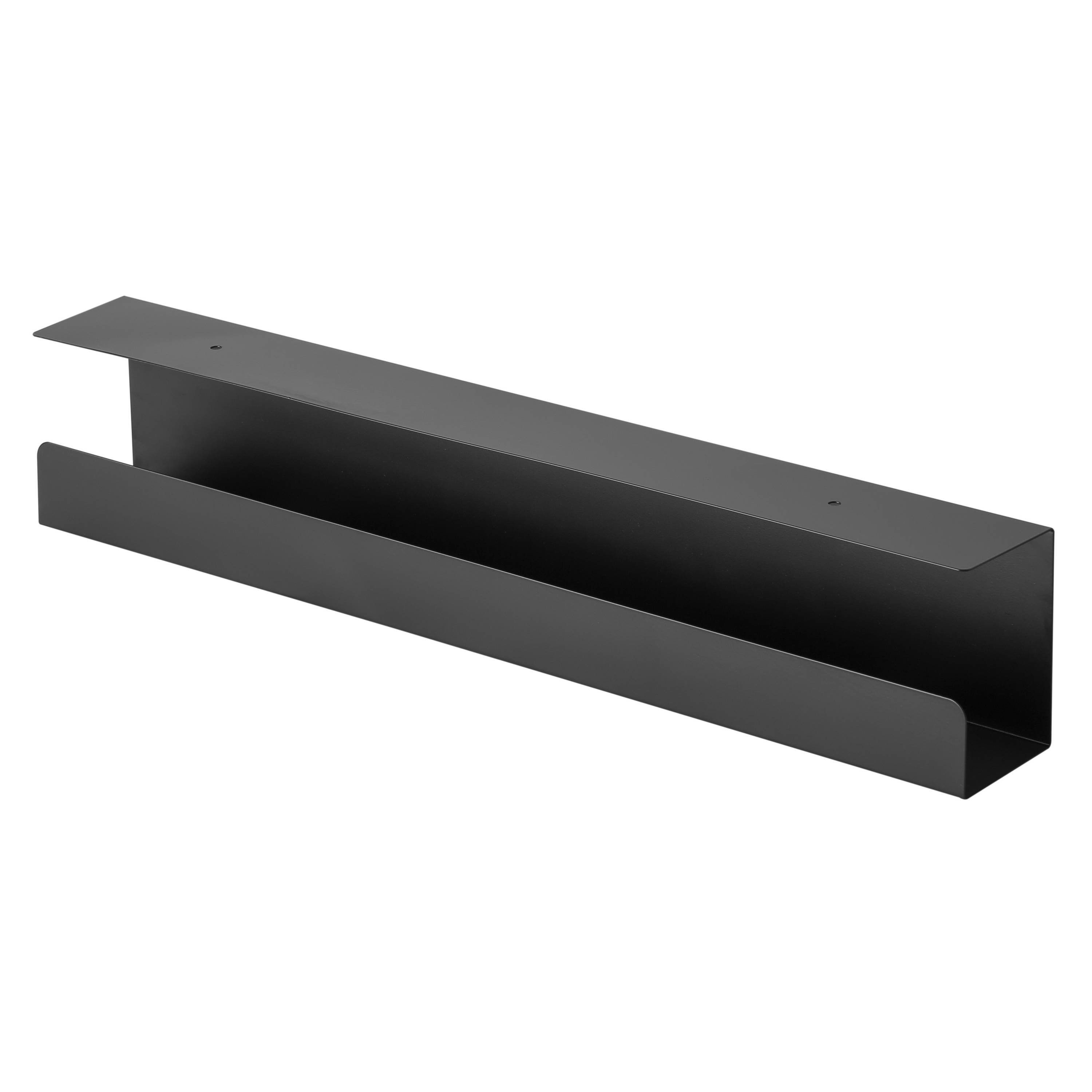 RICOO Kabelführung Kabelwanne für Untertischmontage Schreibtisch 60cm Z1111 (Kabelmanagement-System, 1-St., LxBxH 600mm x 76mm x 114mm, Untertisch-Montage), Kabelwanne Kabelkanal Kabelmanagement Kabeltunnel Kabelkorb