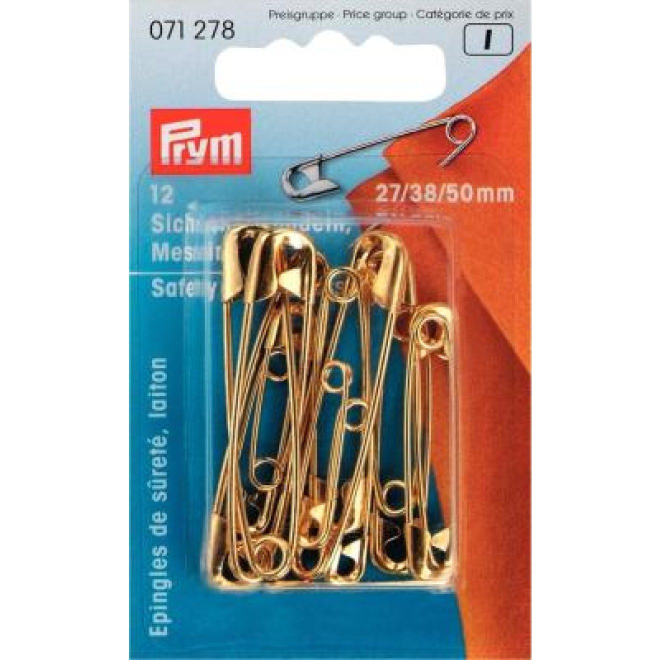 Prym Спиці Sicherheitsnadeln gold 12 St