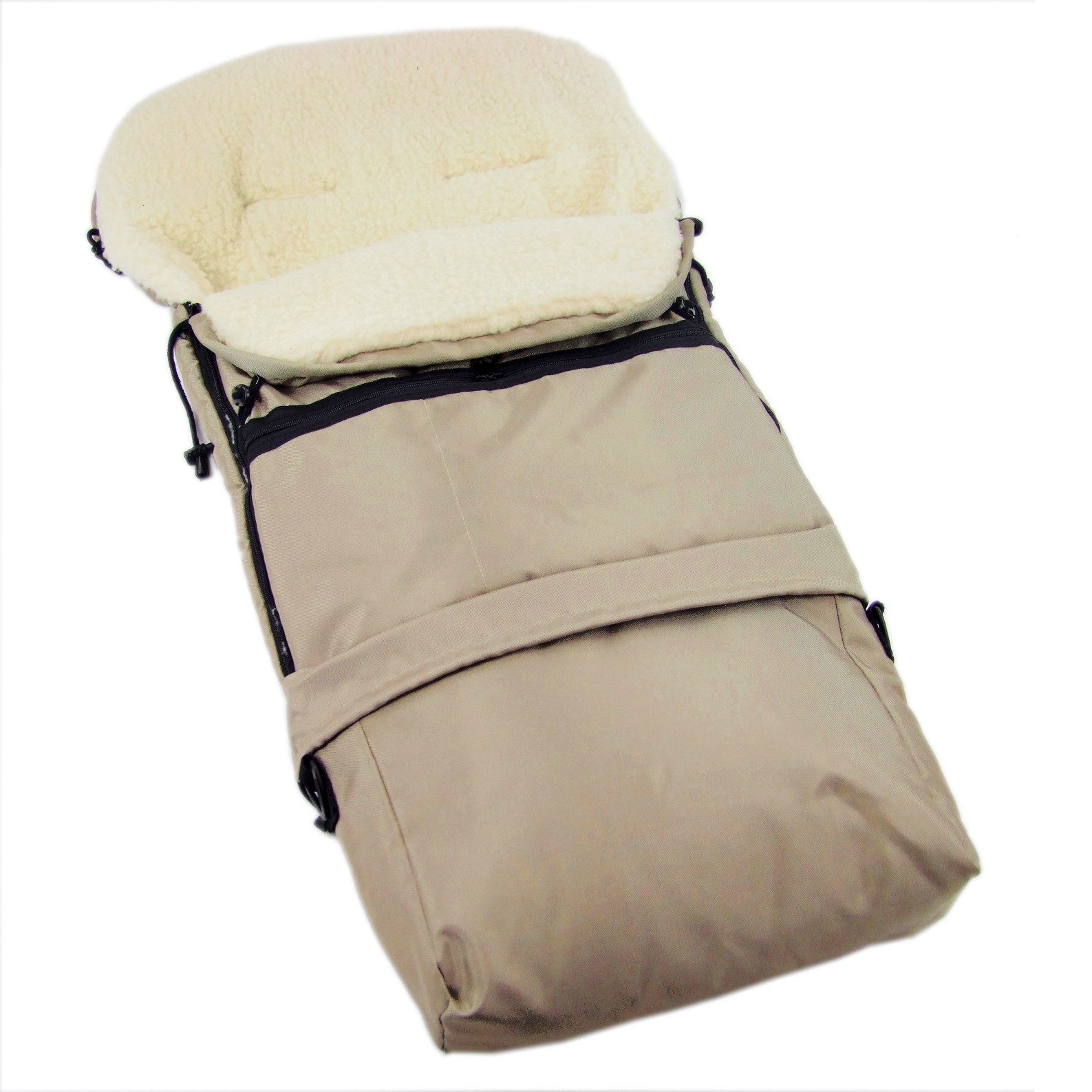 BambiniWelt by Rafael K. Fußsack Winterfußsack Wintersack Kinderwagen Buggy universal Lammwolle 3in1, geeignet für 3 und 5-Punkt-Gurtsysteme