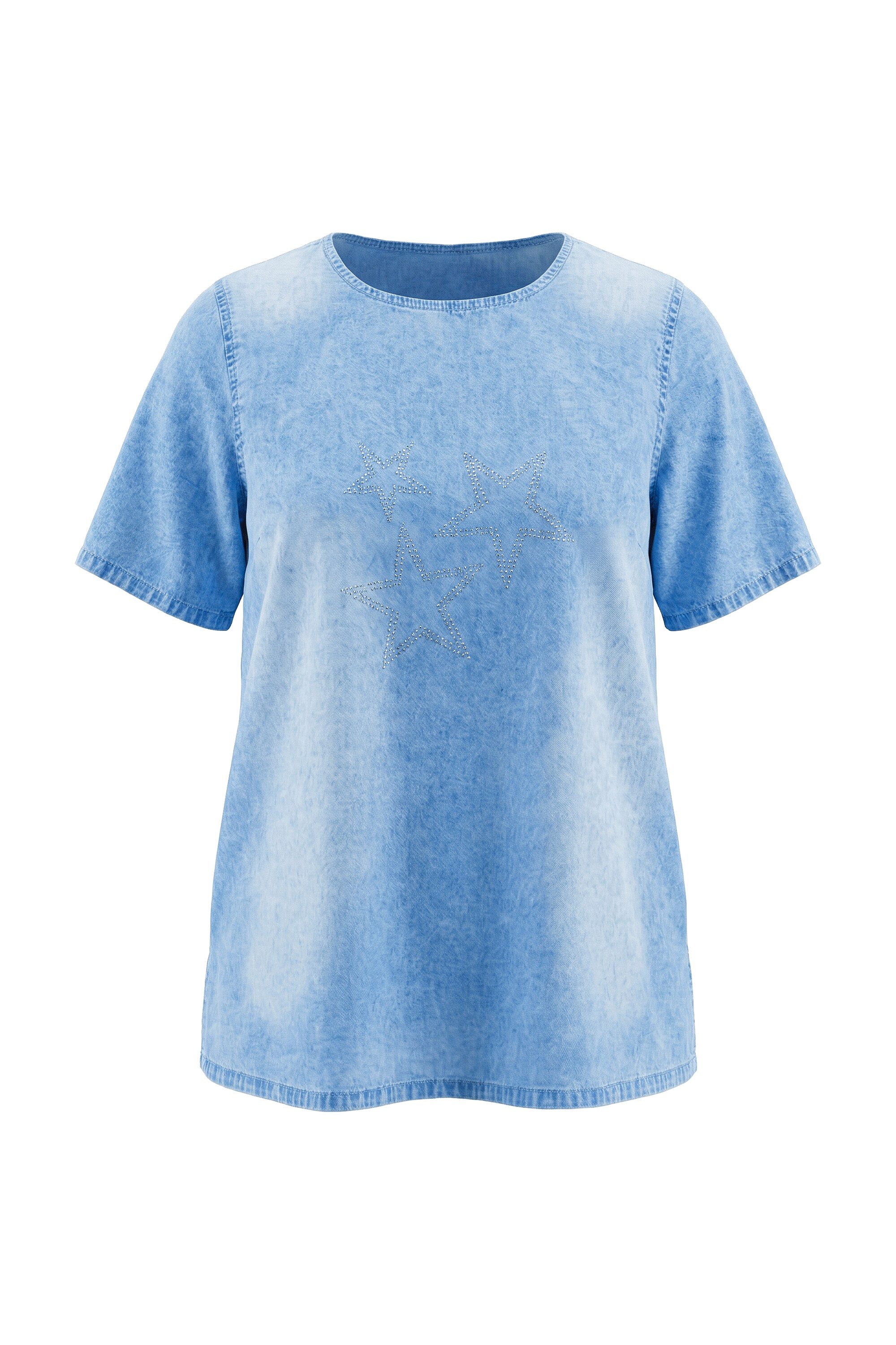 Angel of Style Druckbluse Blusenshirt oversized Jeanslook Glitzersterne günstig online kaufen