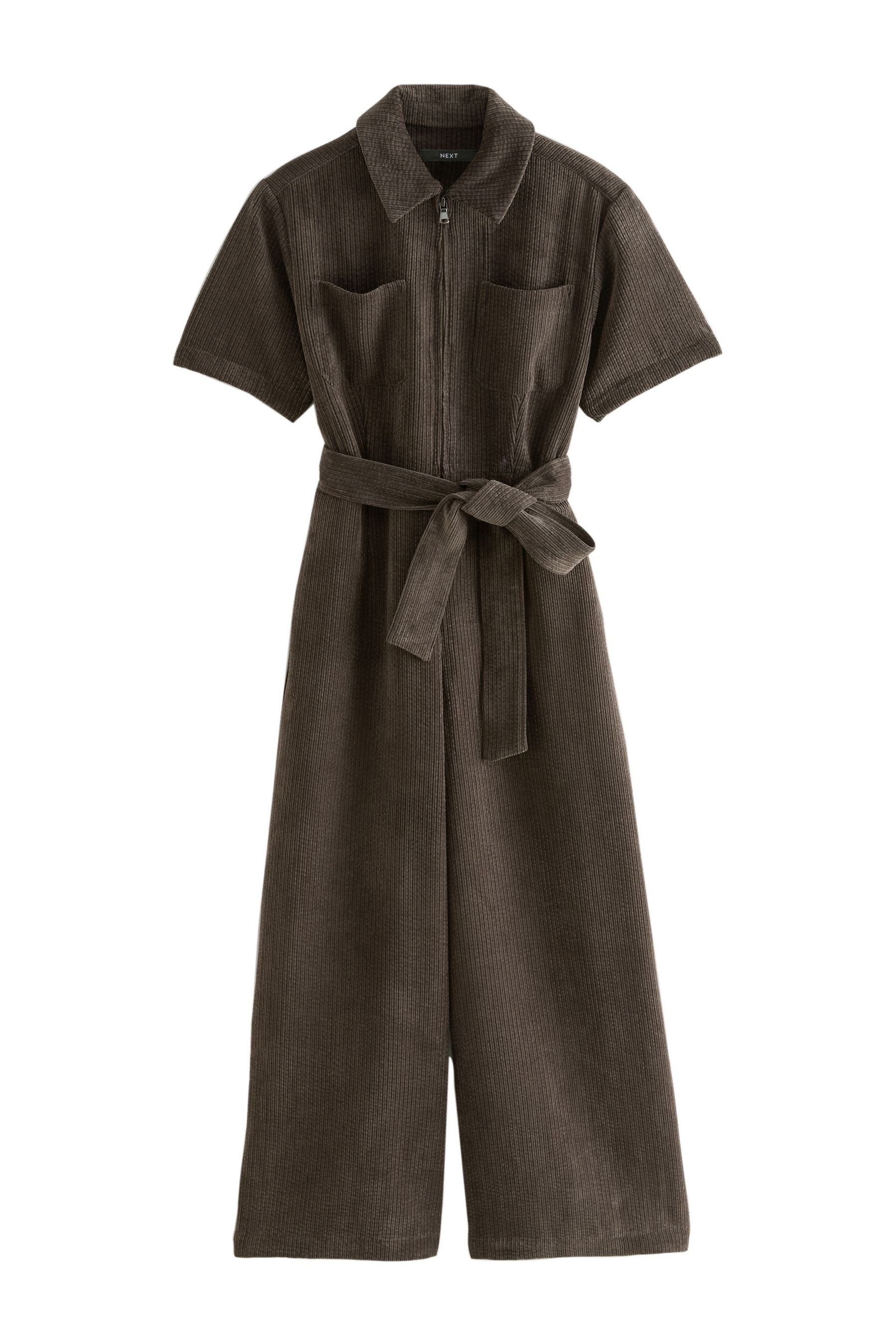 Next Jumpsuit Kurzärmeliger Cord-Jumpsuit mit Bindegürtel günstig online kaufen