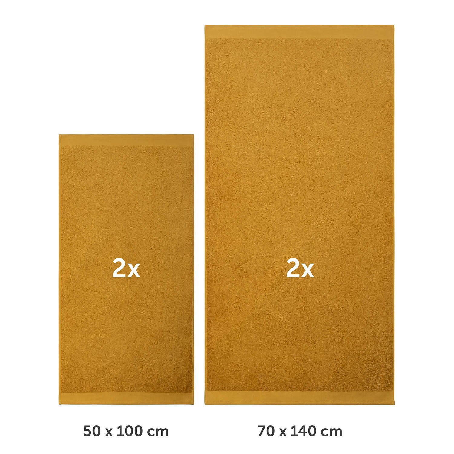 Blumtal Handtuch Set Premium 4/6-tlg. Frottier Dusch- (70x140 cm) & Handtuch (50x100 cm), Frottee (Set, 4-St), 100% Baumwolle, Oeko-TEX Zertifiziert – Bild 2 von 5
