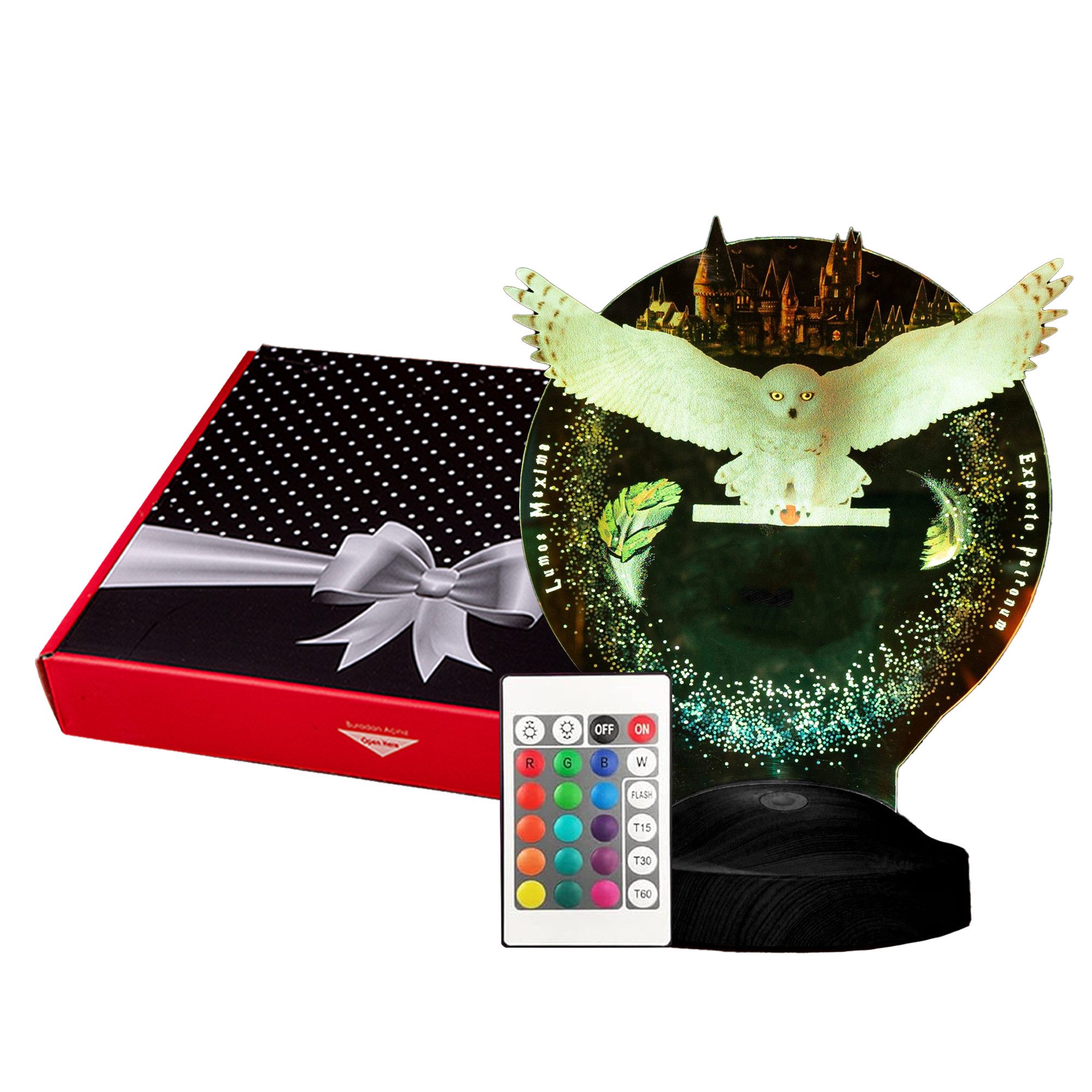 Geschenkelampe LED Nachttischlampe Hogwarts Hedwig Harry Potter Eule mit 3D günstig online kaufen