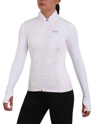 TCA Kurzjacke TCA Damen Excel Runner Laufweste mit Reißverschlusstaschen - Weiß, M