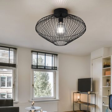 etc-shop LED Kugelleuchte, Leuchtmittel nicht inklusive, Deckenleuchte Metall Deckenlampe schwarz rund