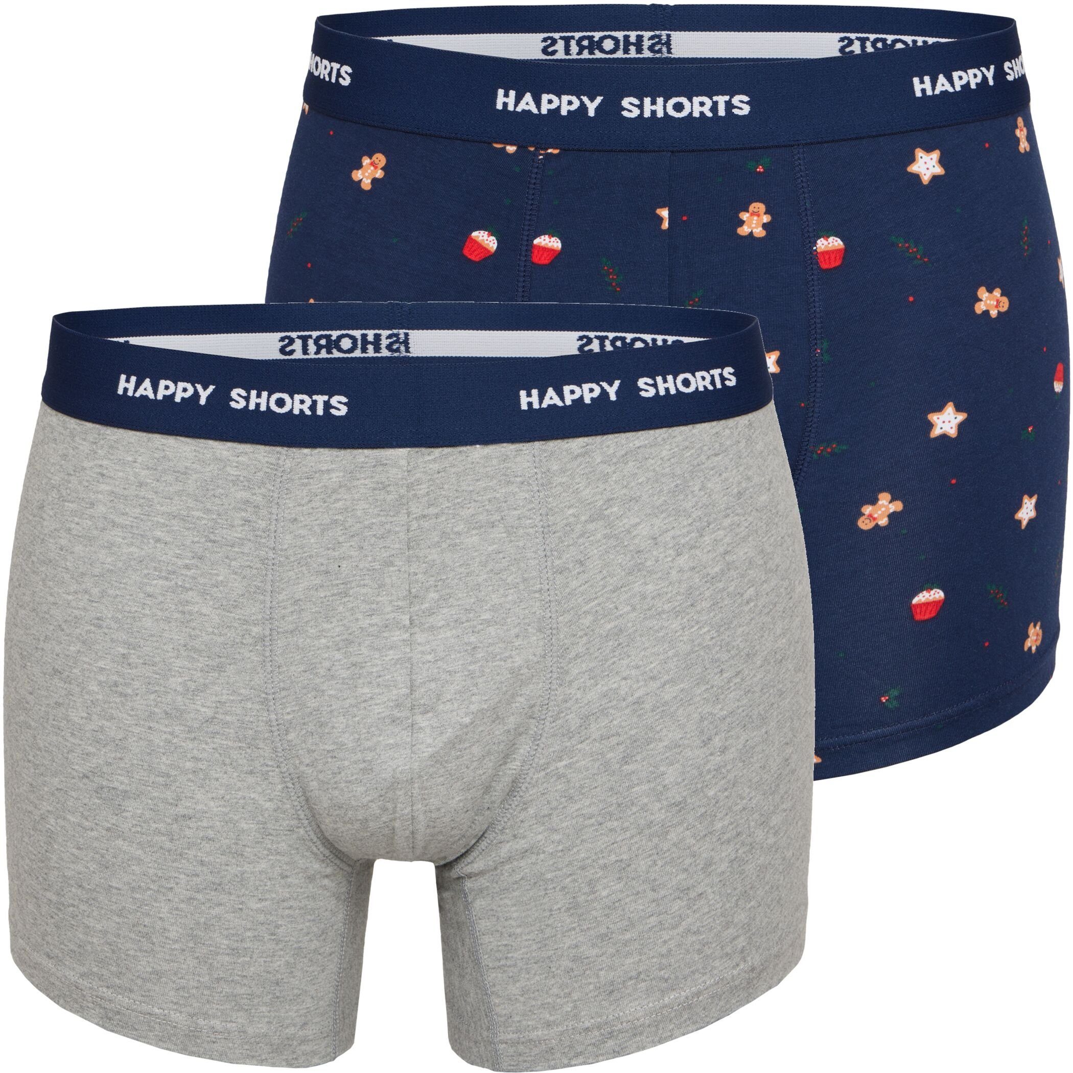 HAPPY SHORTS Trunk 2er Pack HAPPY SHORTS Jersey Боксерские мужские трусы, боксерки Pant Weihnachten Cookies (1-St)
