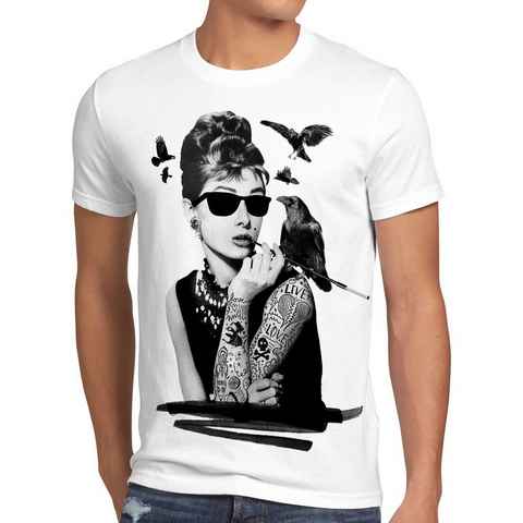 style3 Print-Shirt Herren T-Shirt Audrey Tattoo hepburn tatoo rockabilly star film punk rock holly