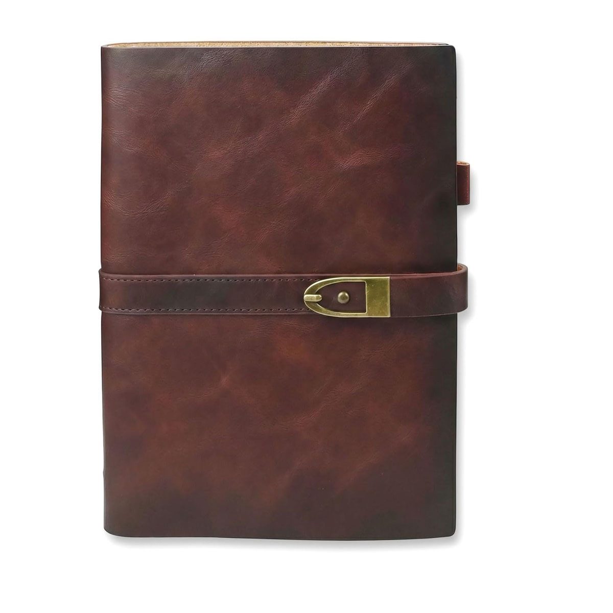 FELIXLEO Tagebuch A5 Leder Notizbuch Braun Nachfüllbar 80 Blatt 6 Ring Liniert