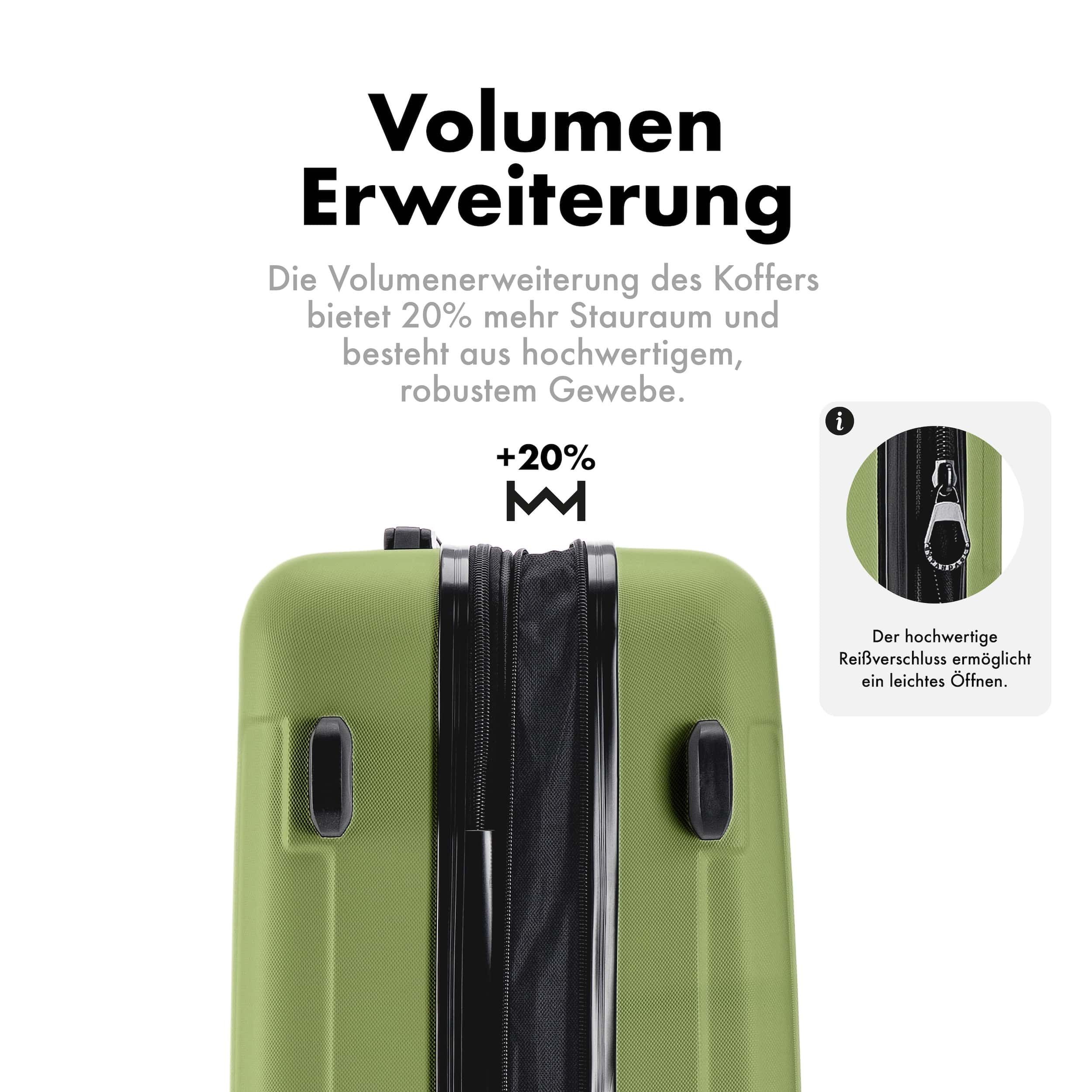 Flexot Hartschalen-Trolley F-3045 (Gr. M, L, XL) – Kofferset – ABS-Hartschale, 4 Rollen, Robuster und moderner Koffer mit vier 360° Rollen und Zahlenschloss