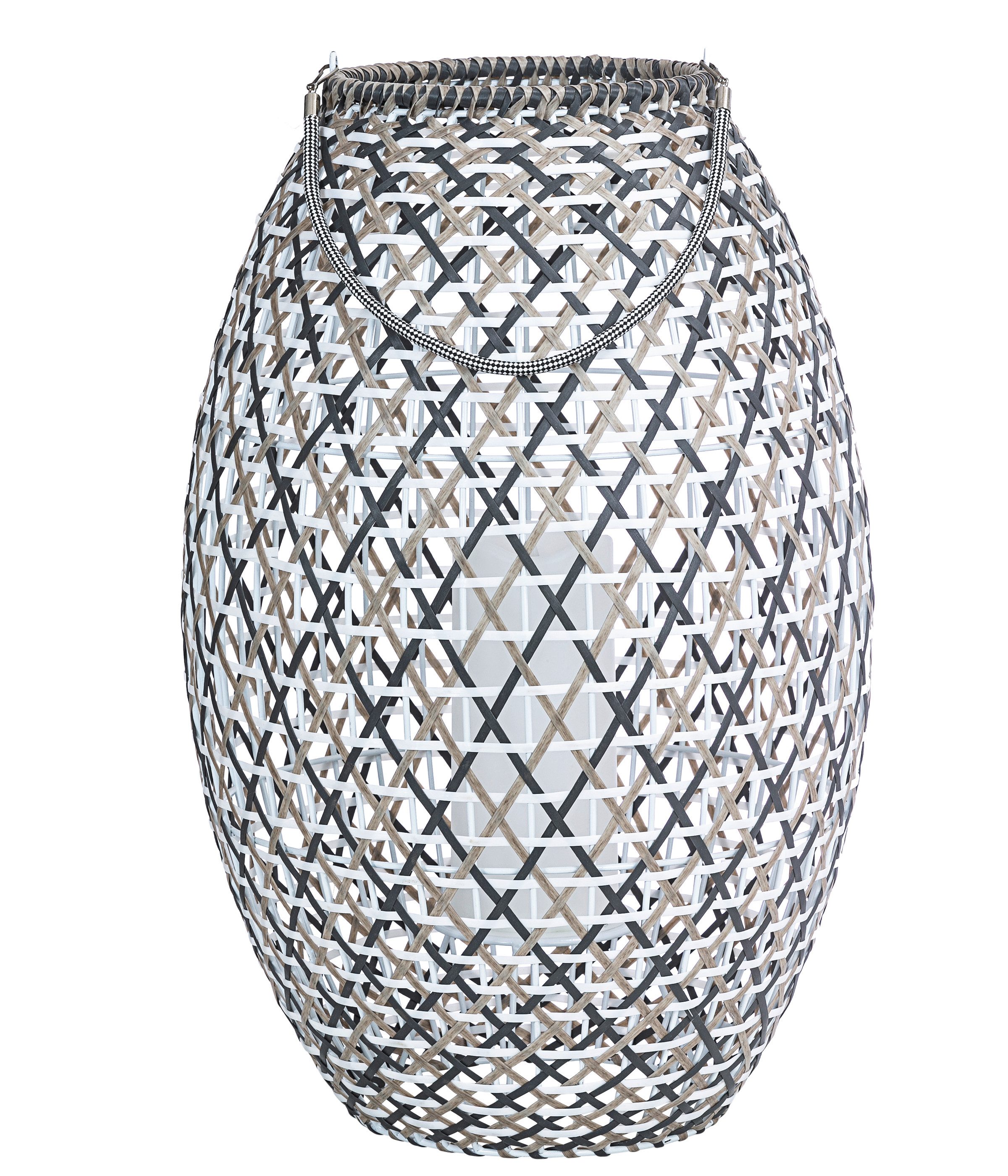 Dehner LED Solarleuchte Solar-Laterne Tamarin, Ø 41 cm, Höhe 63 cm, Metall / Kunststoff, Warmweiß, warmweißes LED-Licht mit Flackereffekt