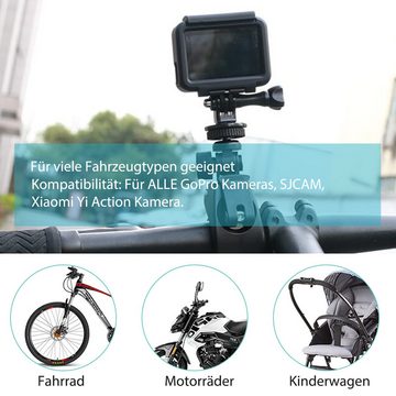 HYTIREBY Motorrad-Lenker-Halterung,drehbare Fahrrad Handyhalterung Kamerahalterung, (1-tlg., 360 Drehung Zubehör Action-Kameras für gopro Hero Stand)